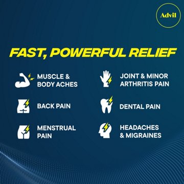 Advil Dual Action Coated Caplets with Acetaminophen, 250 Mg Ibuprofen and 500 Mg Acetaminophen Per Dose (2 Dose Equivalent) for 8 Hour Pain Relief