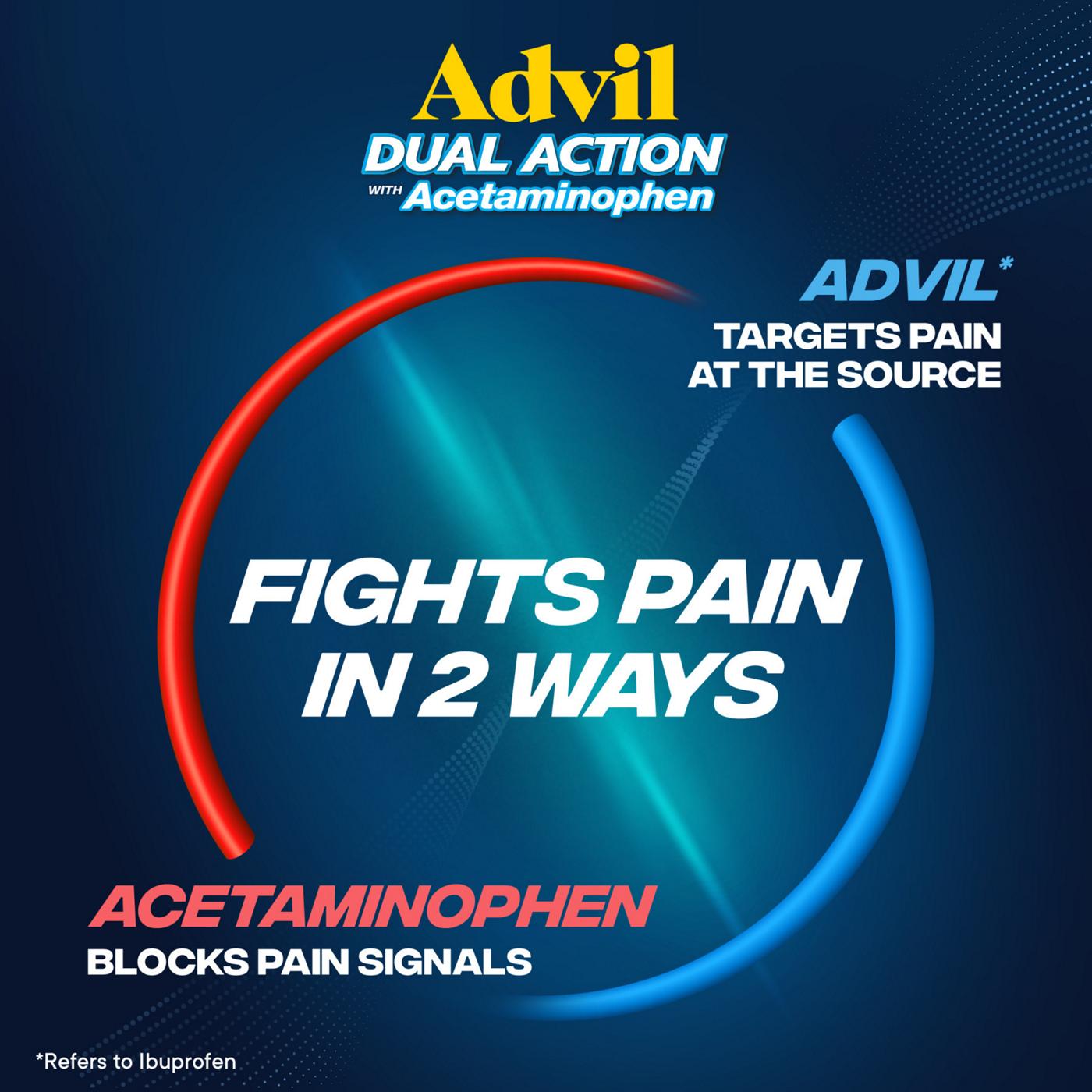 Advil Dual Action Coated Caplets With Acetaminophen 250 Mg Shop Pain