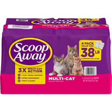 Scoop Away Multi Cat Clumping Cat Litter - Meadow Fresh Scent, 38 lbs