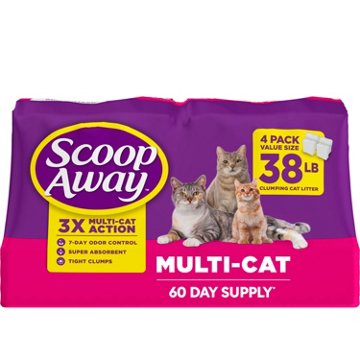 Scoop Away Multi Cat Clumping Cat Litter - Meadow Fresh Scent, 38 lbs