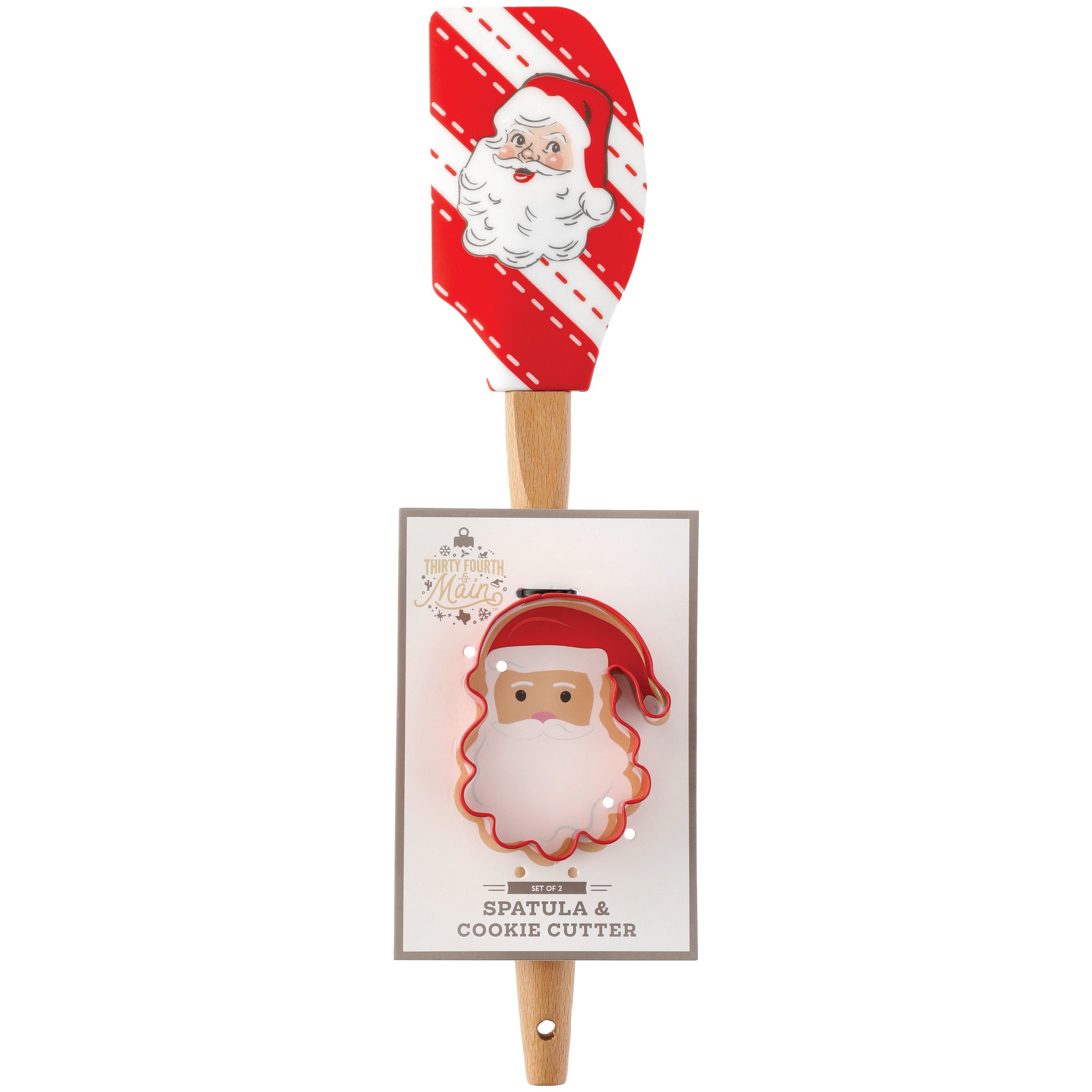 Thirty Fourth & Main Silicone Santa Holiday Spatula & Cookie Cutter
