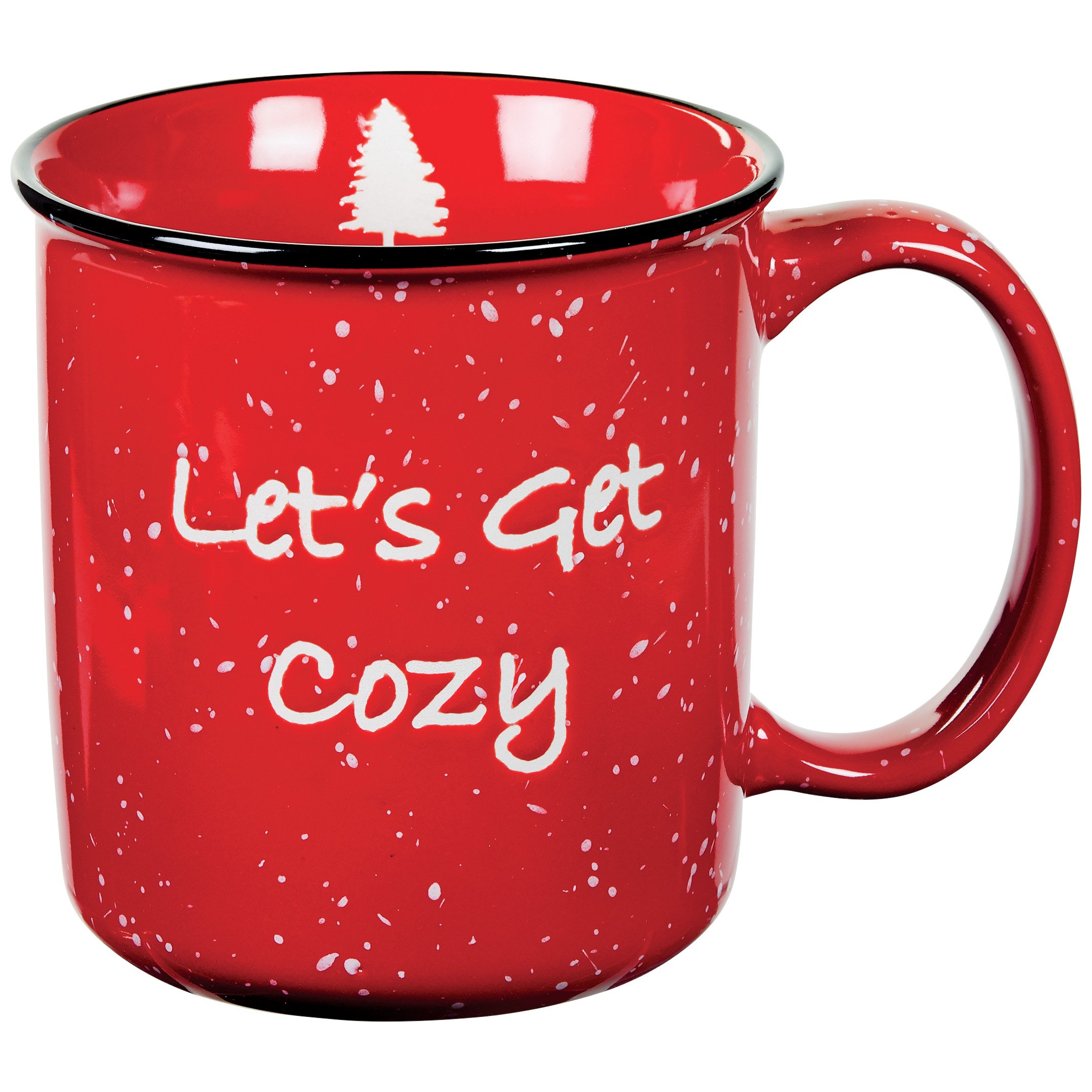 Thirty Fourth & Main Red Let's Get Cozy Christmas Stoneware Camp Mug ...