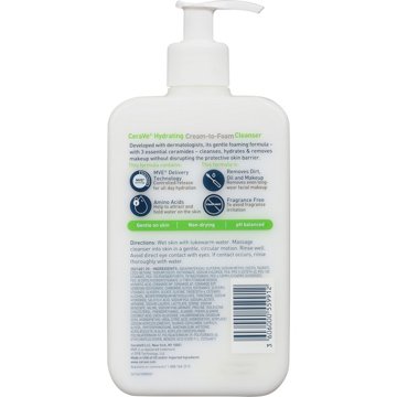 CeraVe Hydrating Cream-to-Foam Cleanser, 16 oz
