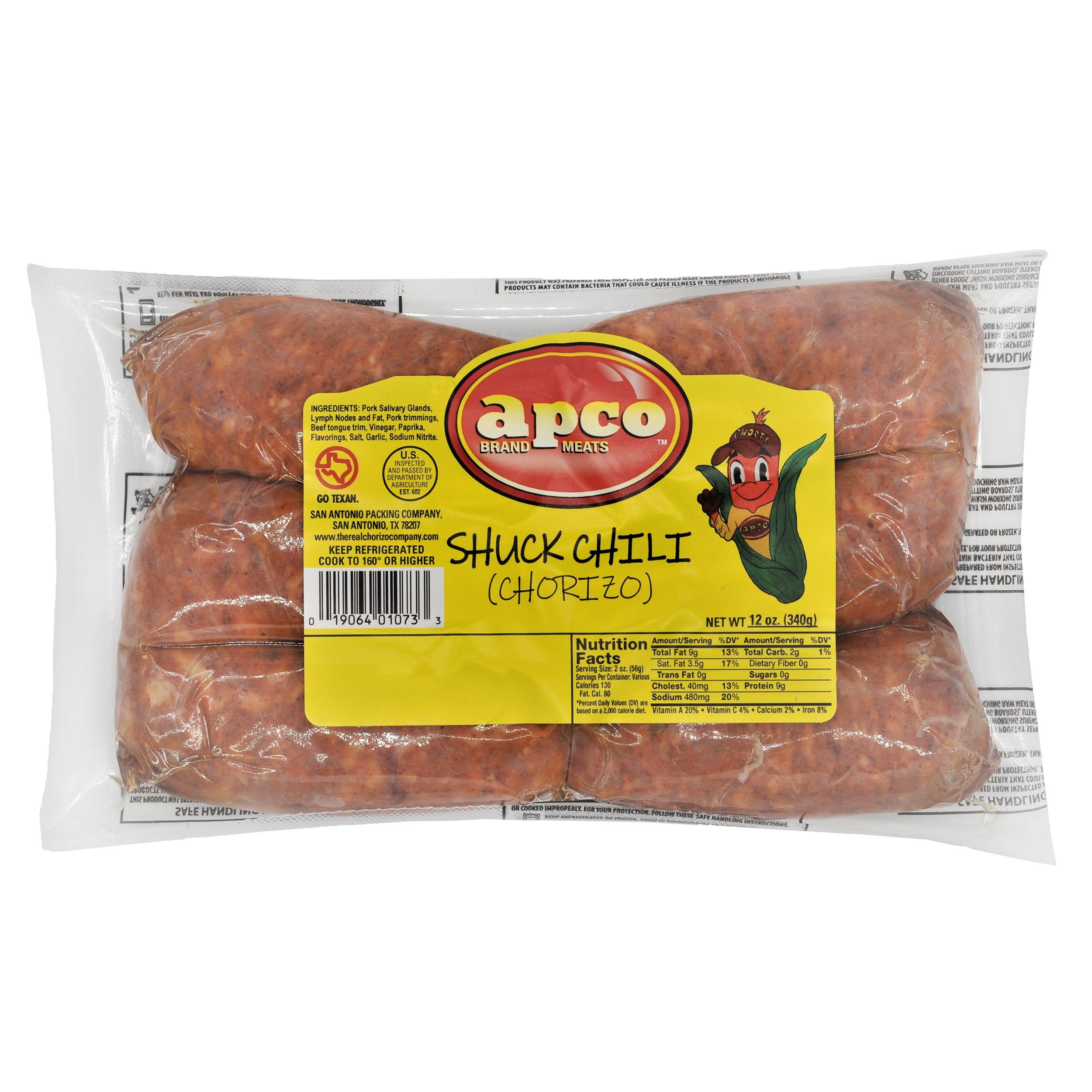 Apco Shuck Chili Chorizo Shop Sausage at HEB