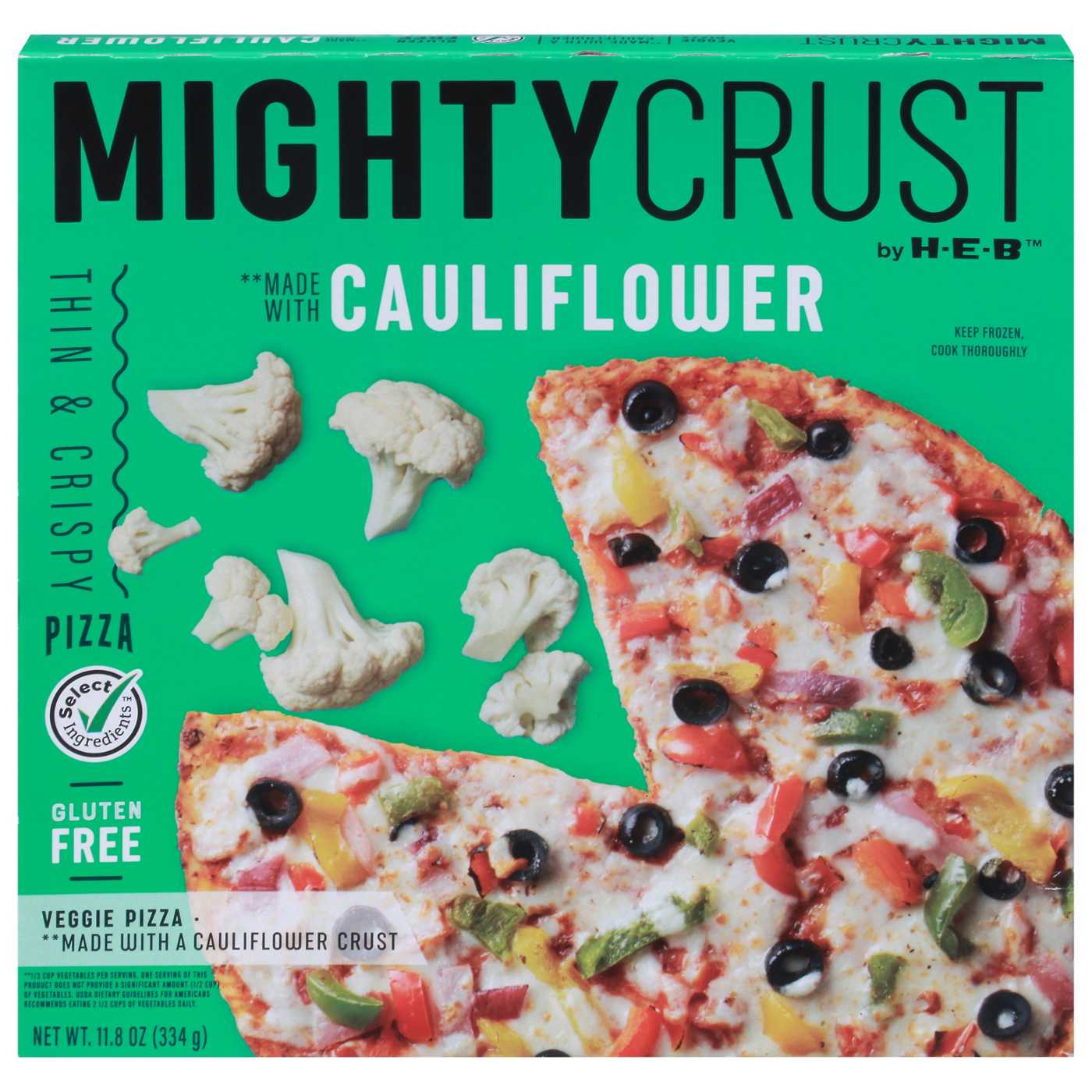 MightyCrust by H-E-B Veggie Cauliflower Crust Gluten Free Frozen Pizza; image 1 of 4