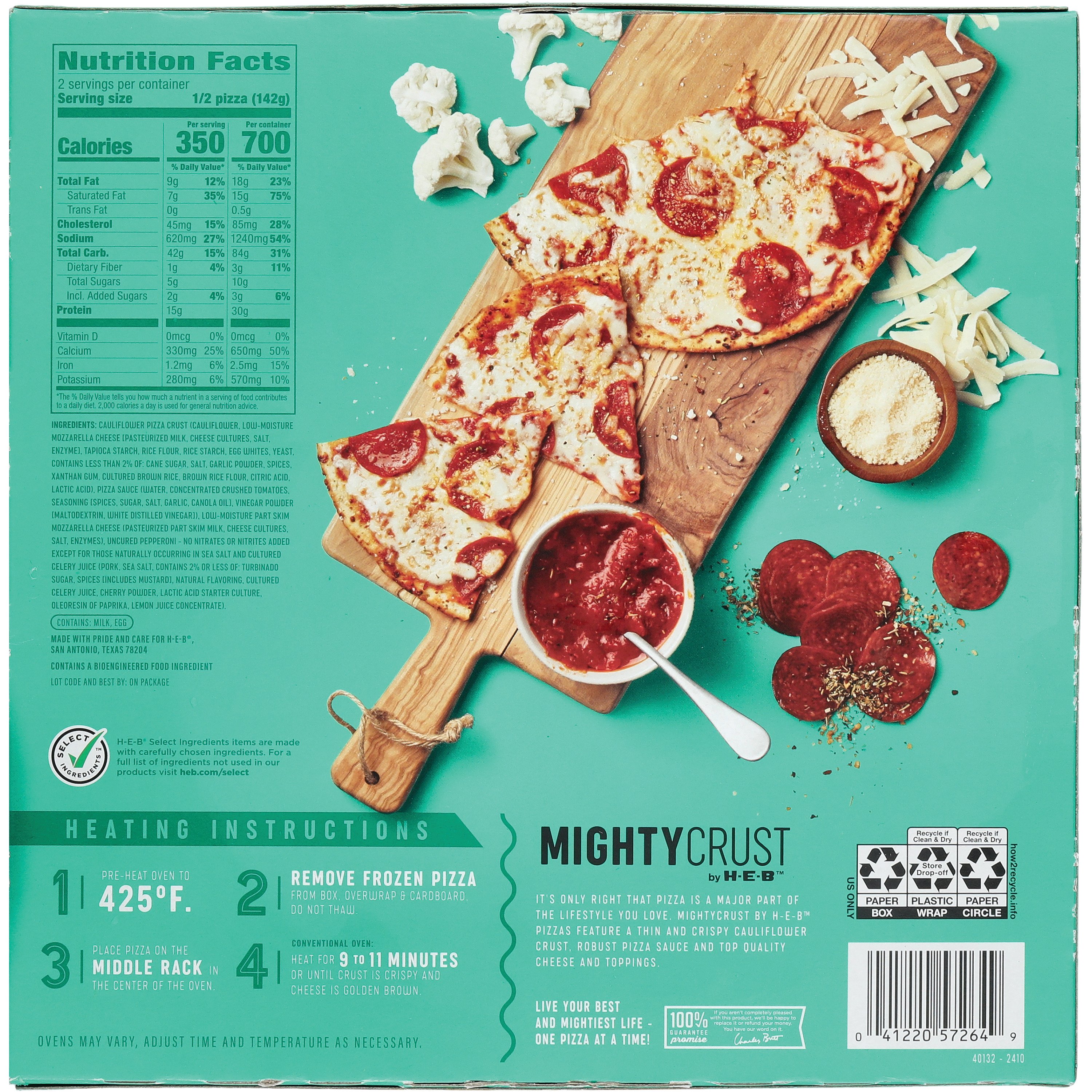 MightyCrust By HEB Frozen Cauliflower Pizza Margherita, 47 OFF