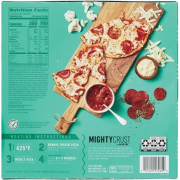 MightyCrust by H-E-B Pepperoni Cauliflower Crust Gluten Free Frozen Pizza, 10 oz