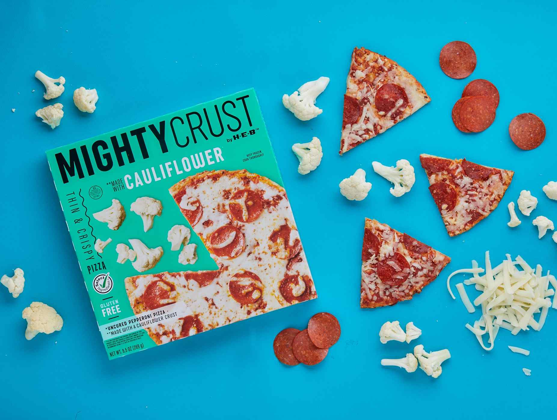 MightyCrust by H-E-B Frozen Cauliflower Pizza - Pepperoni; image 3 of 3
