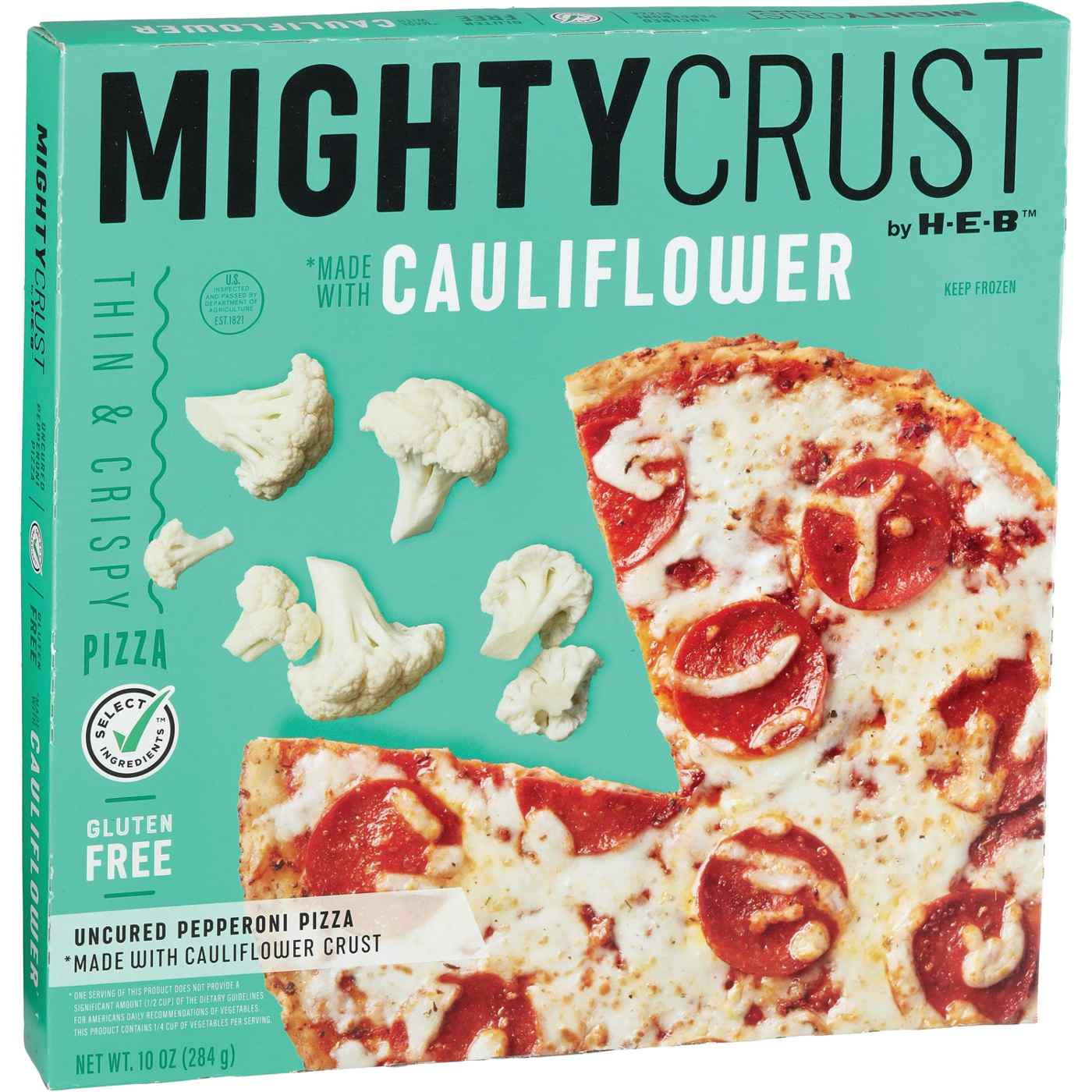 MightyCrust by H-E-B Pepperoni Cauliflower Crust Gluten Free Frozen Pizza; image 3 of 3