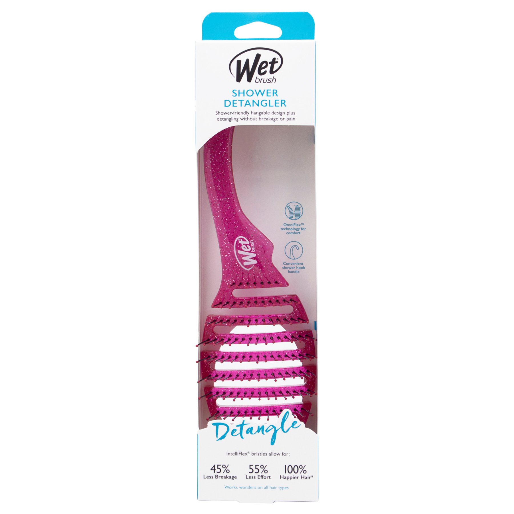 Wet Brush Shower Detangler Brush Pink Glitter Shop Hair Care at HEB