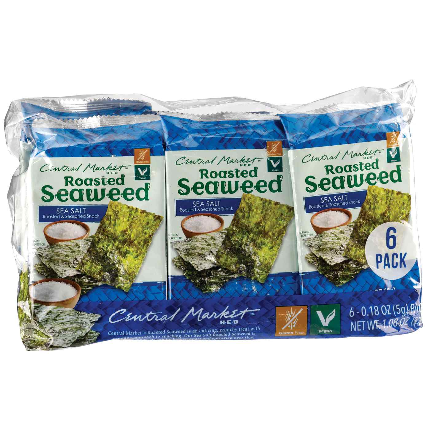 Central Market Sea Salt Roasted Seaweed Snacks; image 1 of 2