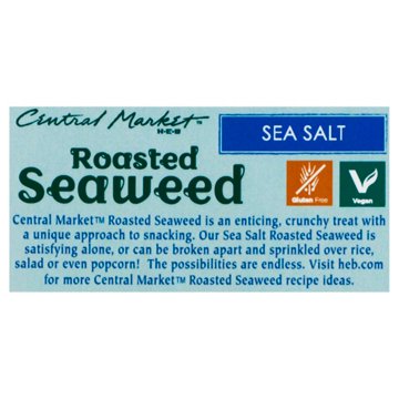 Central Market Sea Salt Roasted Seaweed Snacks, 6 ct