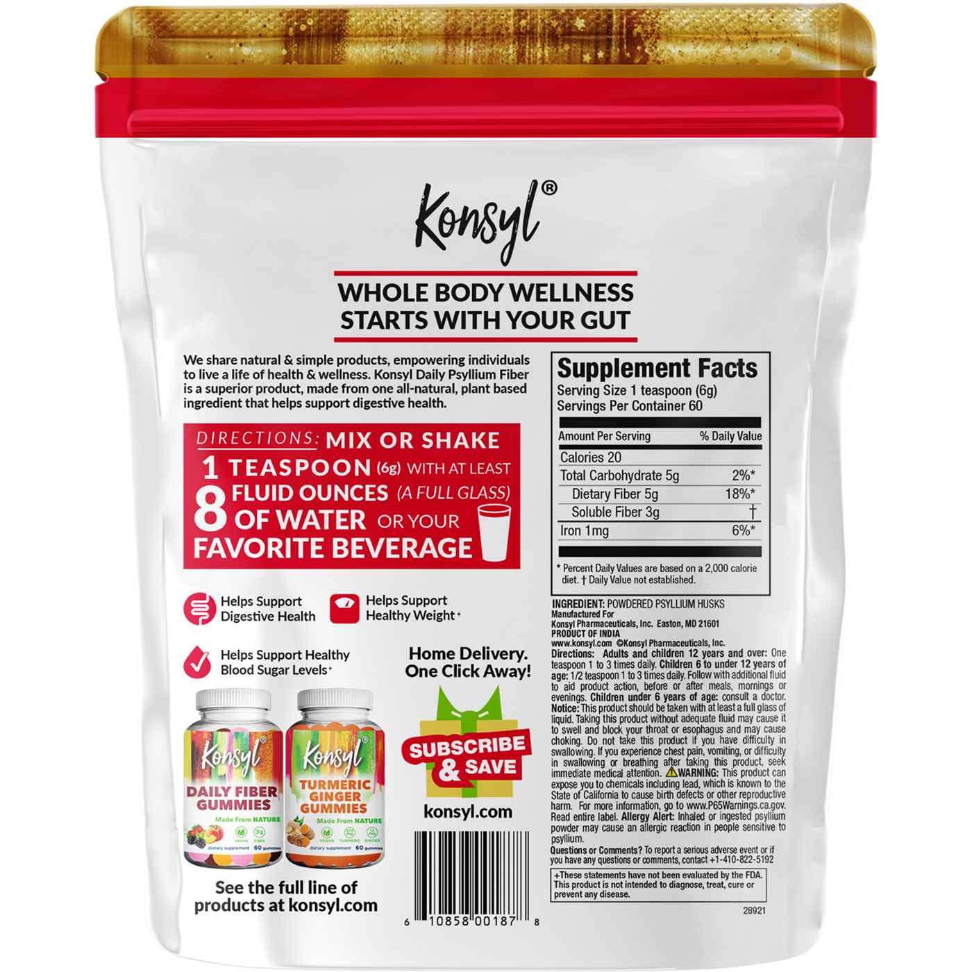 Konsyl Daily Psyllium Fiber; image 2 of 2