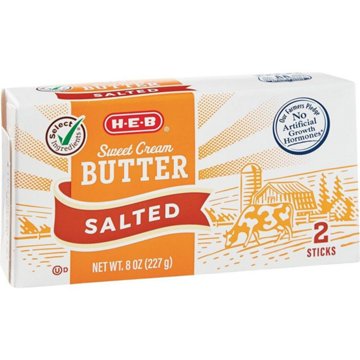 H-E-B Sweet Cream Salted Butter Sticks, 2 ct