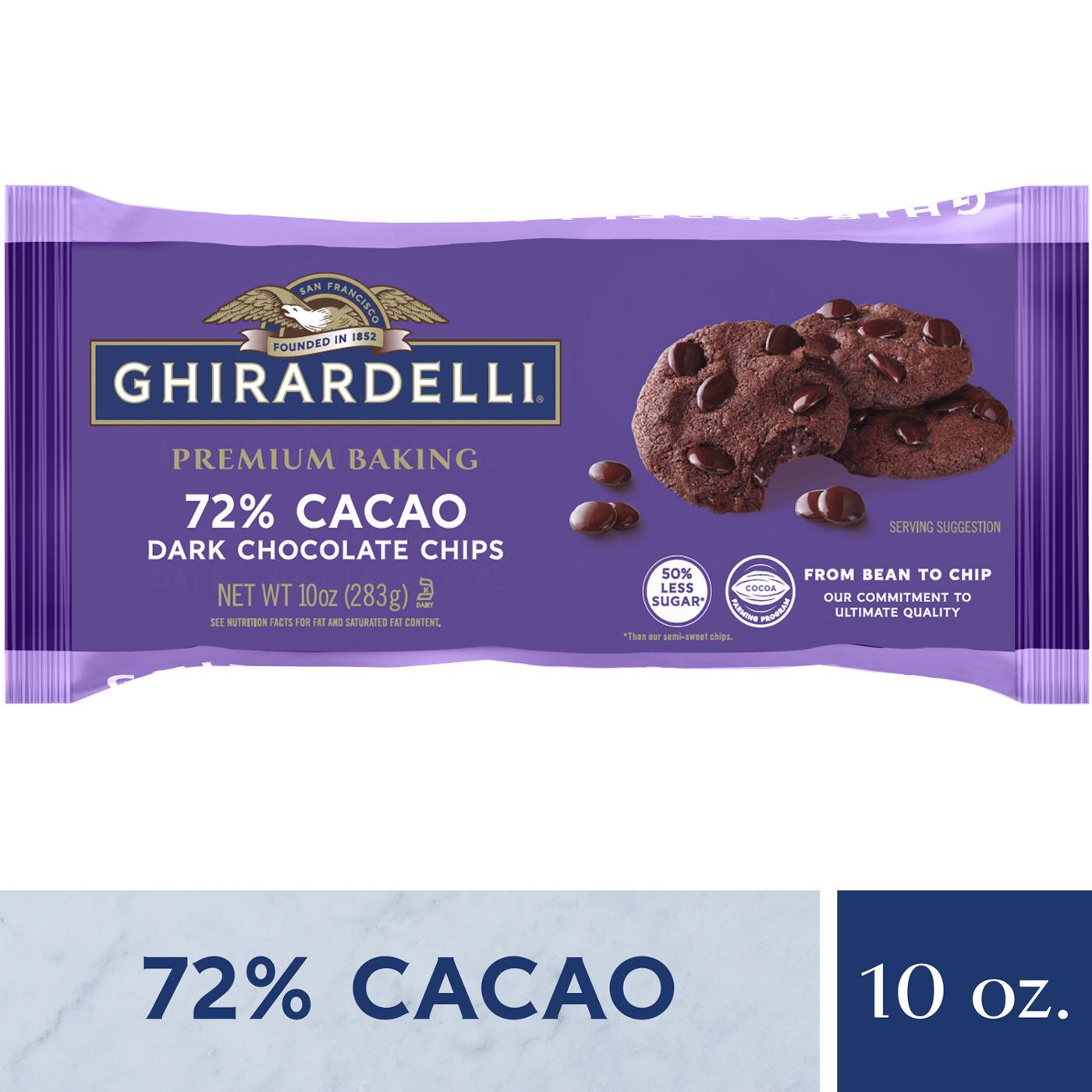 Ghirardelli 72% Cacao Dark Chocolate Premium Baking Chips, Chocolate Chips for Baking; image 6 of 7