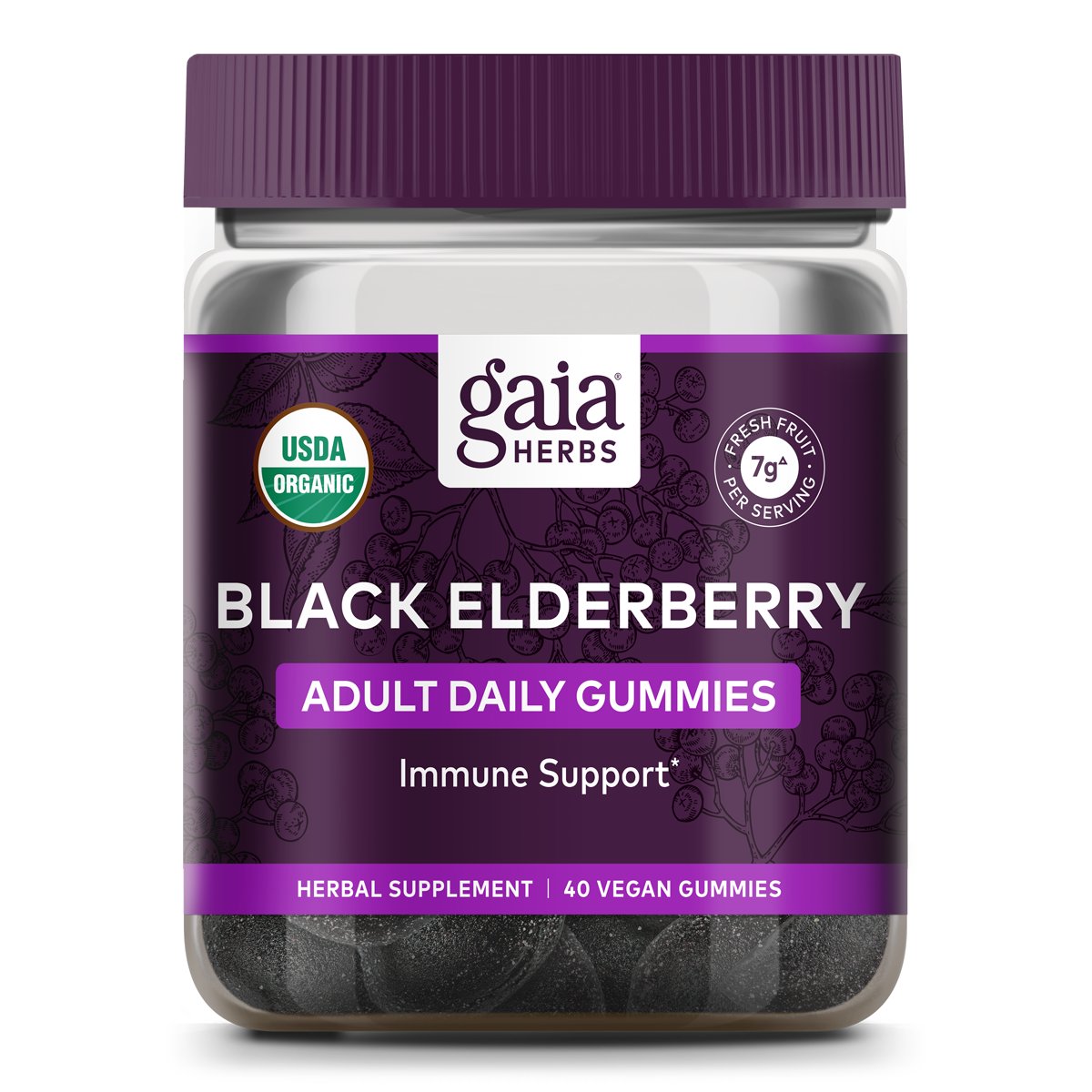 Gaia Herbs Everyday Elderberry Gummies, 40 ct