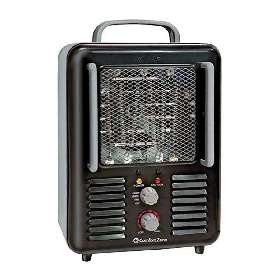 Comfort Zone Milkhouse 1500W Black Utility Heater Shop Air