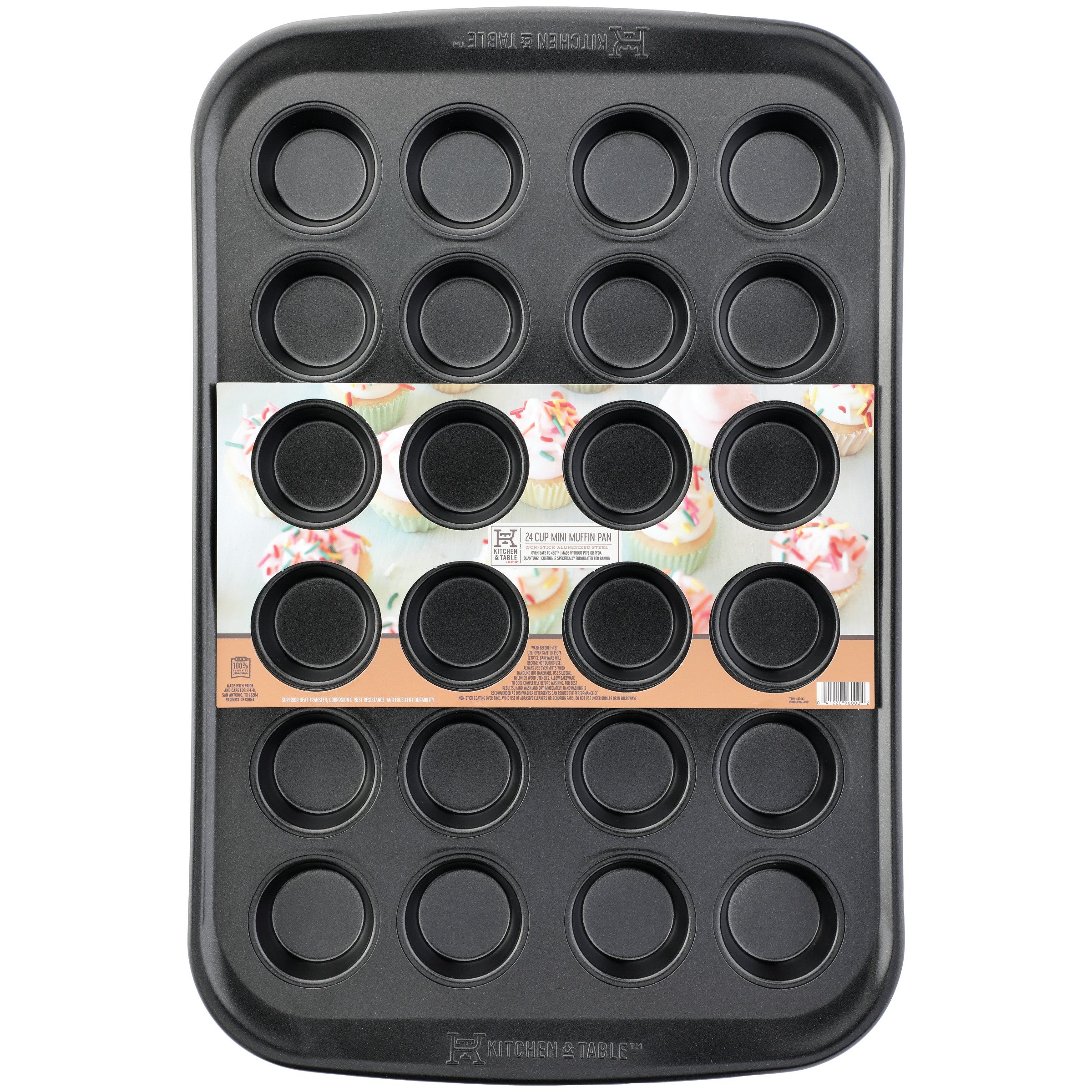 Kitchen & Table by HEB Gunmetal Aluminized Steel Mini Muffin Pan Shop Pans & Dishes at HEB