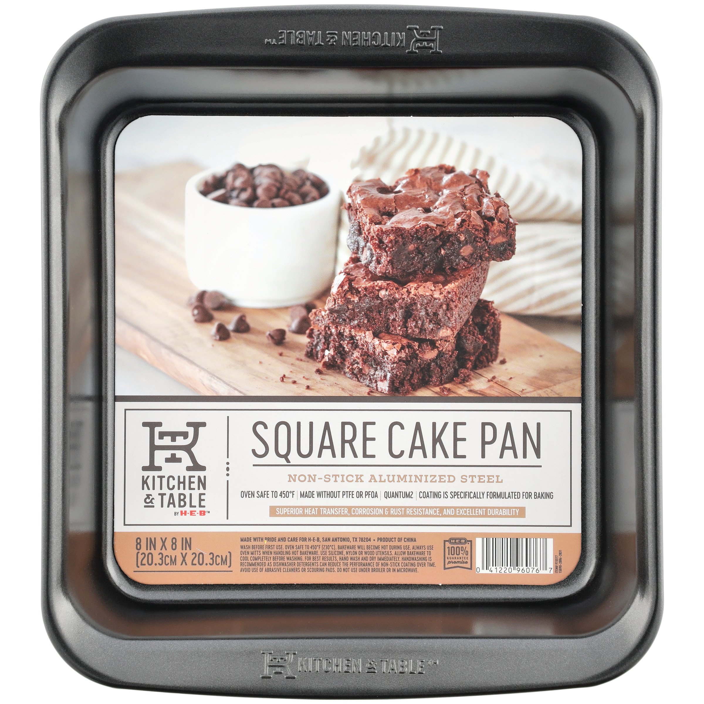 BAKE BOSS Nonstick Sturdy Handle Square Brownie Cake Baking Pan 8