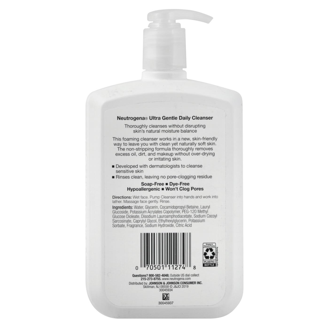 Neutrogena Fragrance Free Ultra Gentle Daily Foaming Cleanser; image 3 of 8