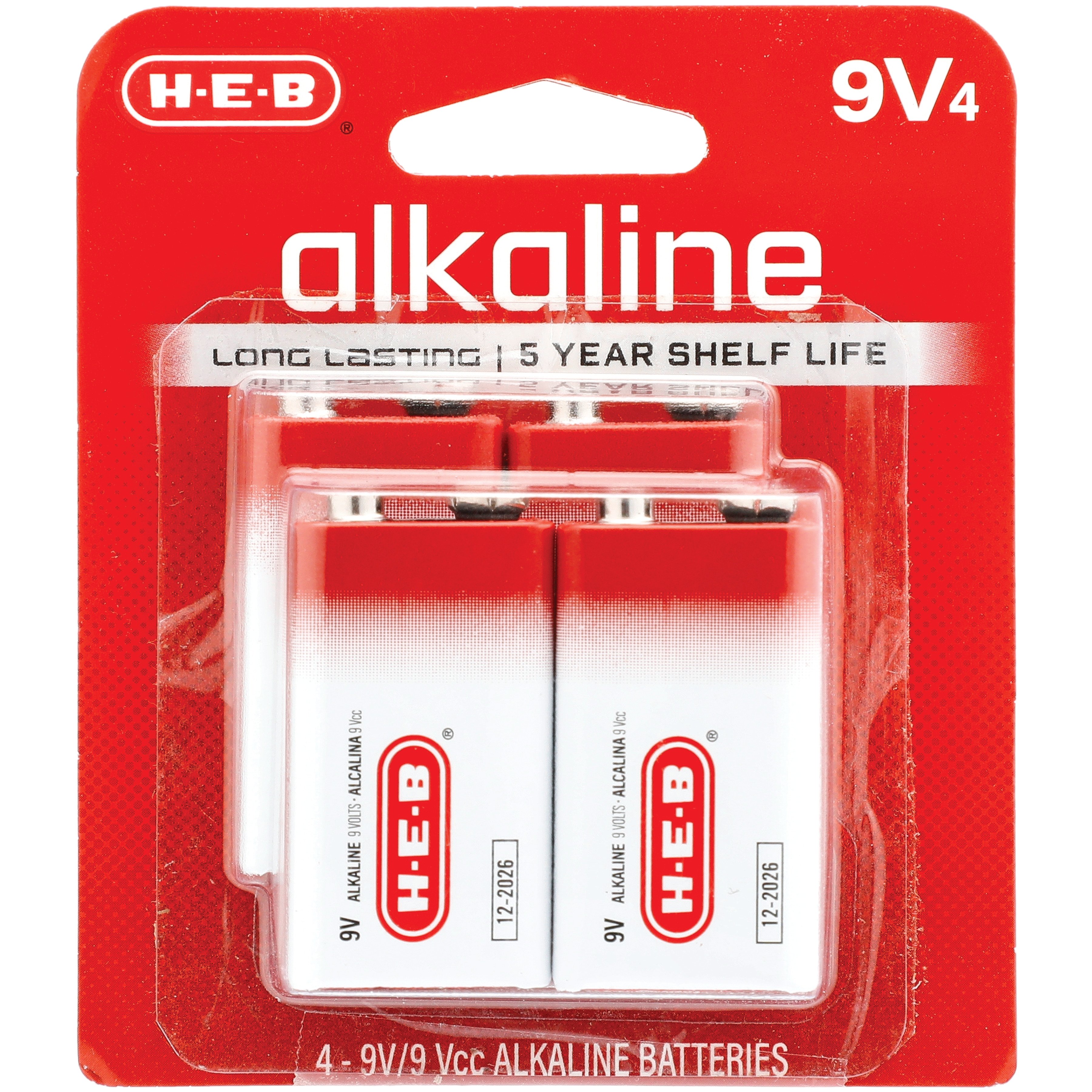 HEB Alkaline 9V Batteries Shop Batteries at HEB