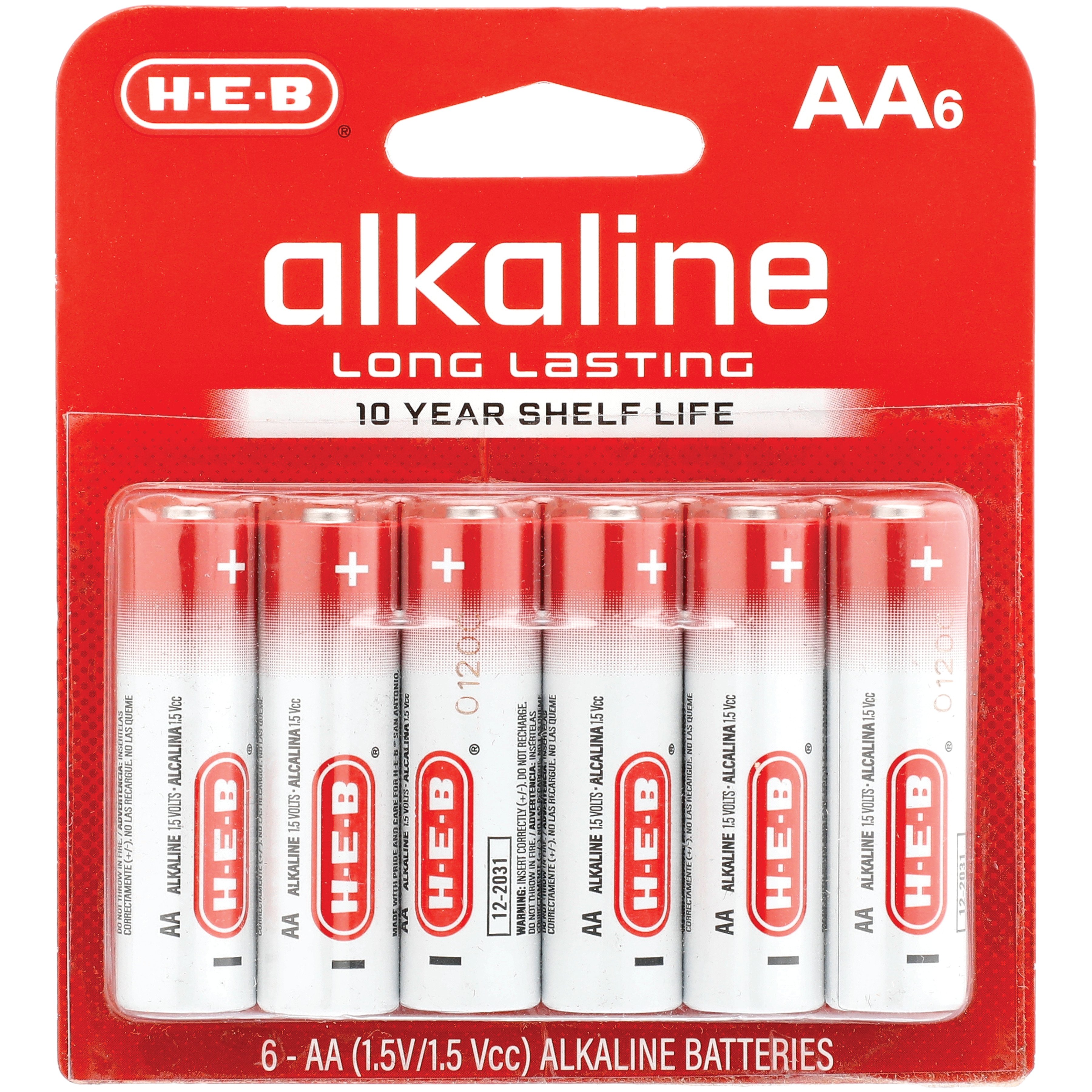 HEB Alkaline AA Batteries Shop Batteries at HEB