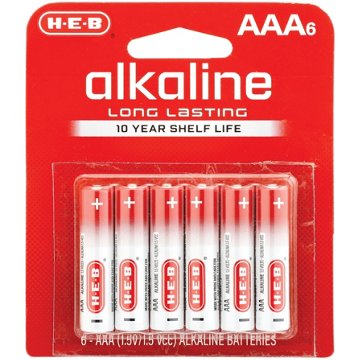H-E-B Alkaline AAA Batteries, 6 pk
