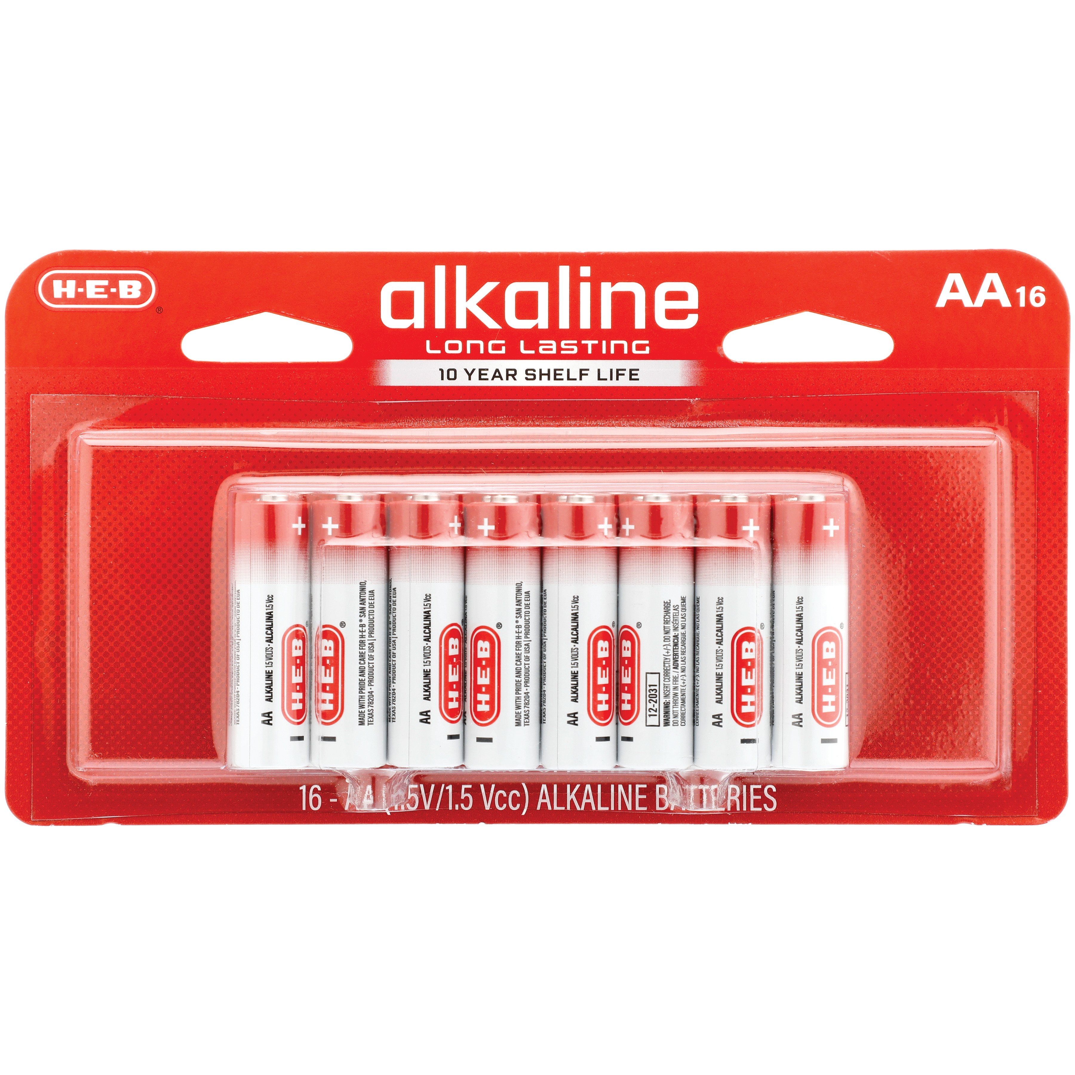 HEB Alkaline AA Batteries Shop Batteries at HEB