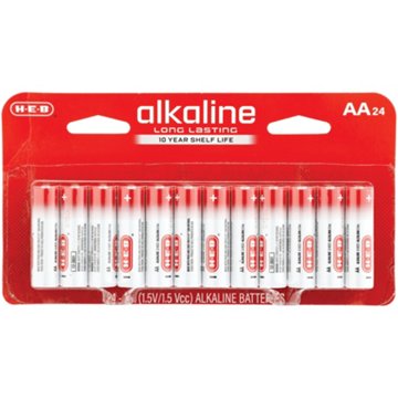 H-E-B Alkaline AA Batteries, 24 pk
