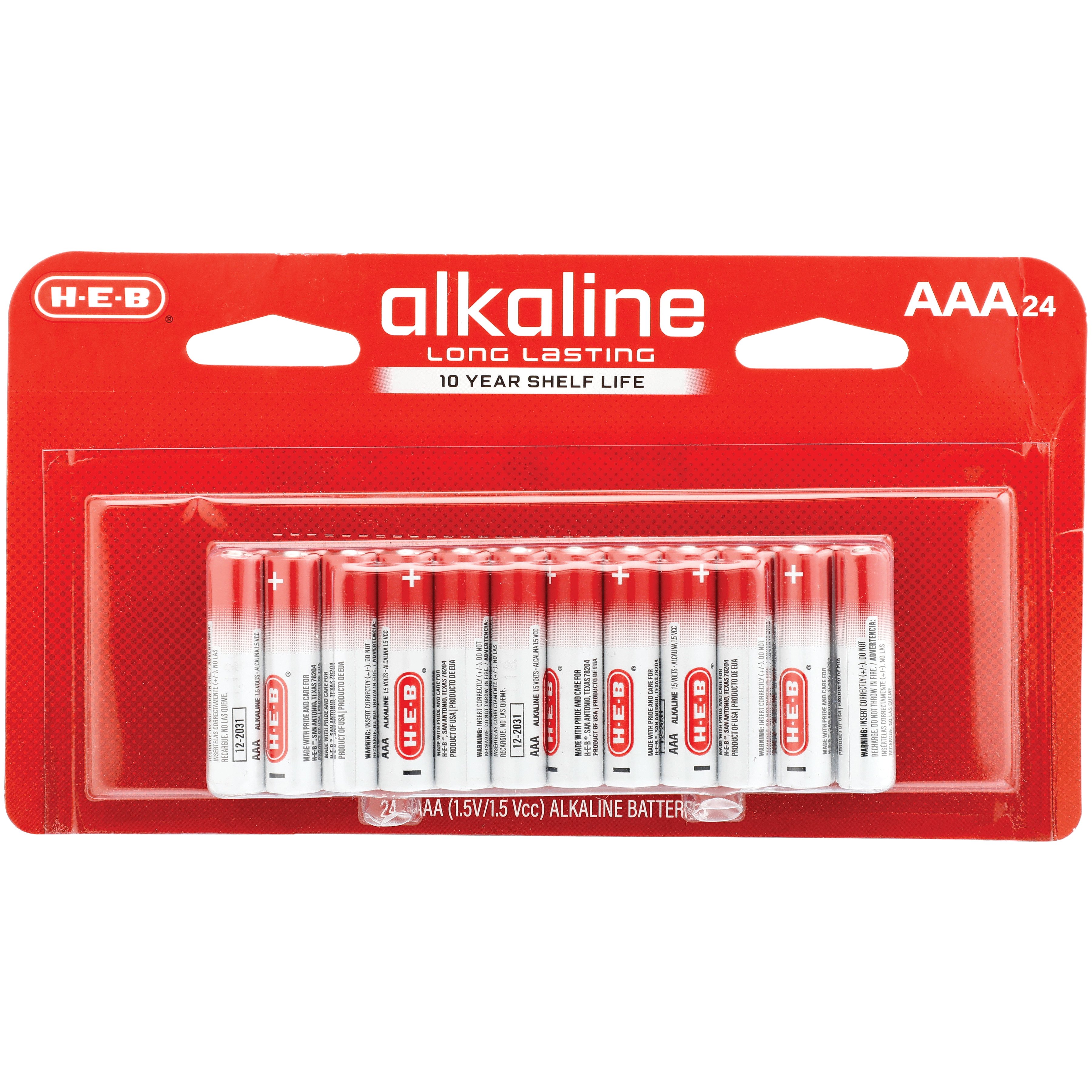 HEB Alkaline AAA Batteries Shop Batteries at HEB