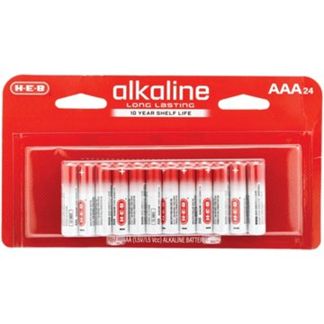 H-E-B Alkaline AAA Batteries, 24 pk