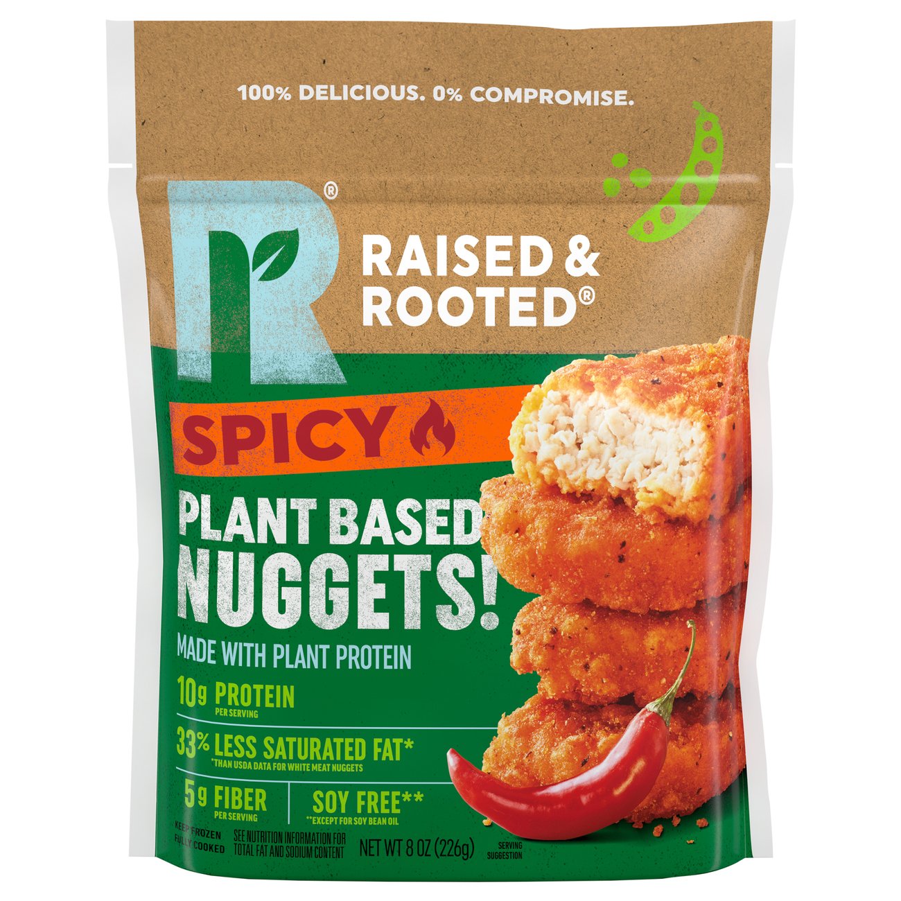 Raised & Rooted Spicy Nuggets 100 Plant Shop Meat Alternatives at HEB