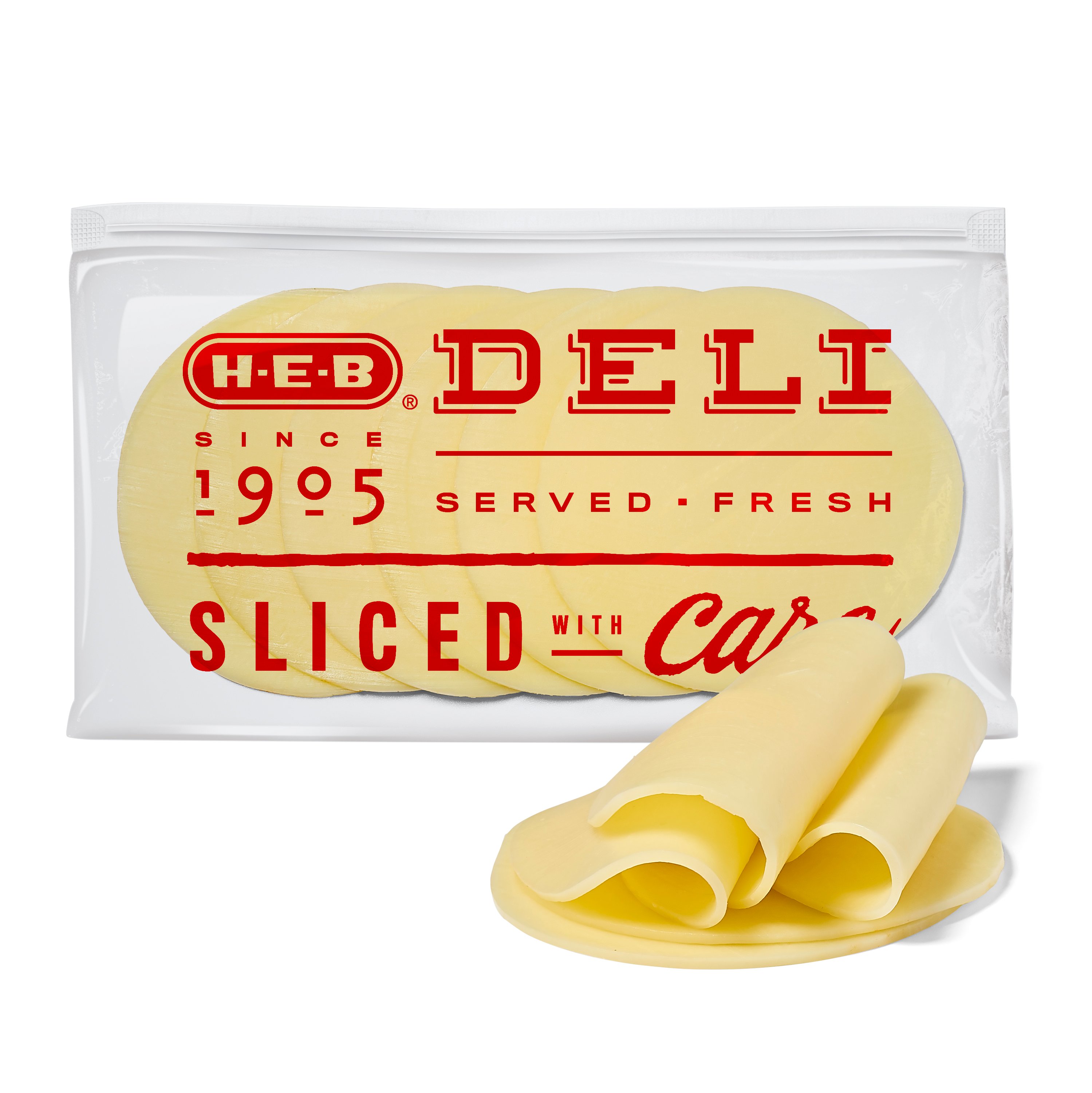 H-E-B Deli Provolone Cheese, Sandwich Sliced, Avg. 0.5 lb