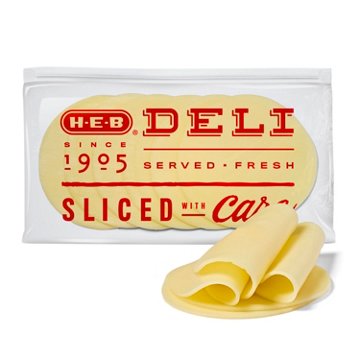 H-E-B Deli Provolone Cheese, Sandwich Sliced, Avg. 0.5 lb