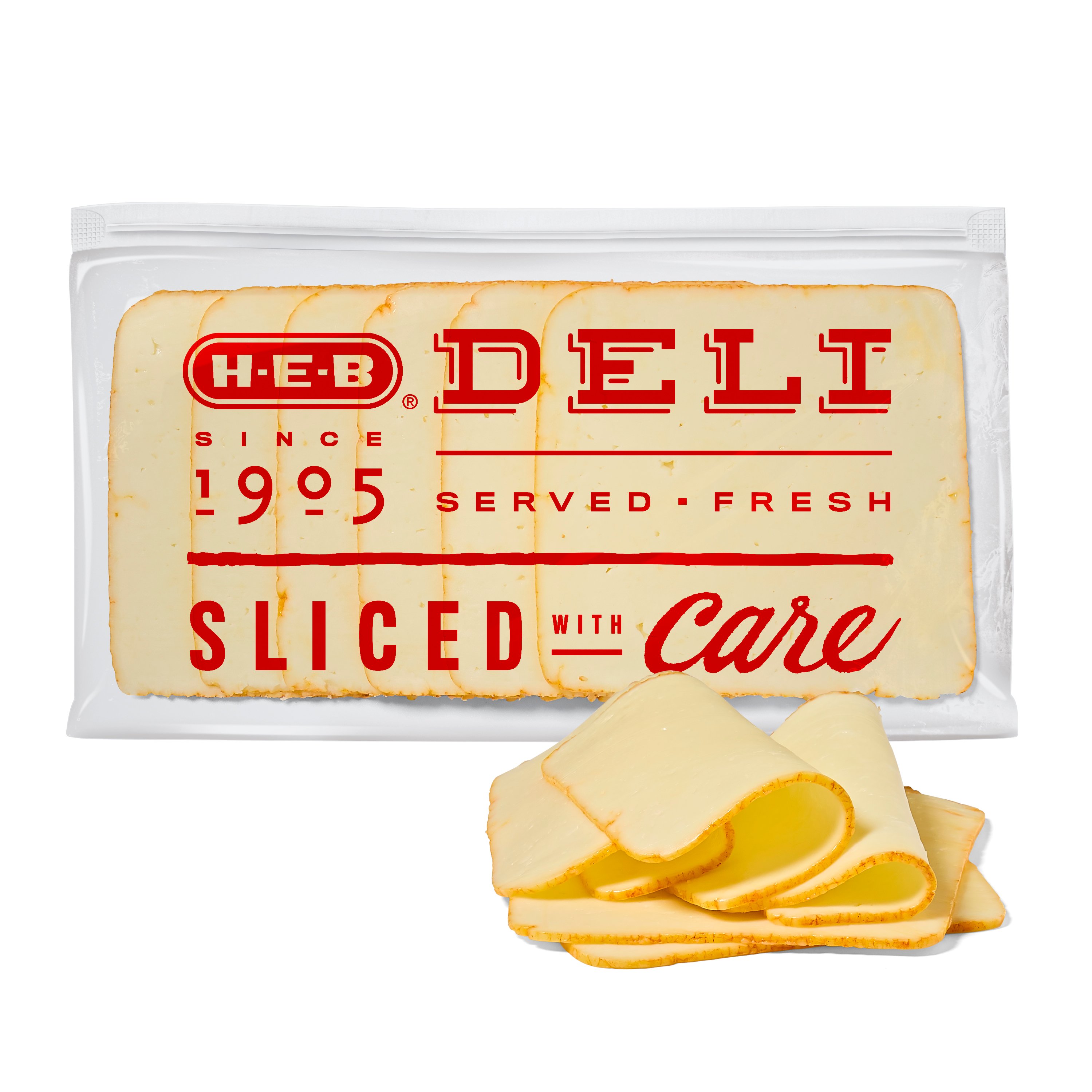 H-E-B Deli Muenster Cheese, Sandwich Sliced, Avg. 0.5 lb