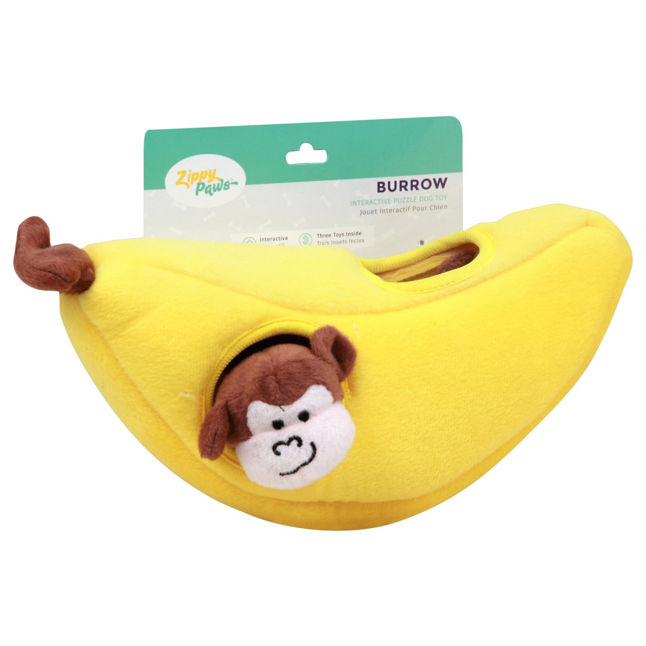 Zippy Paws Burrow Monkey 'N Banana Puzzle Dog Toy - Shop Interactive ...