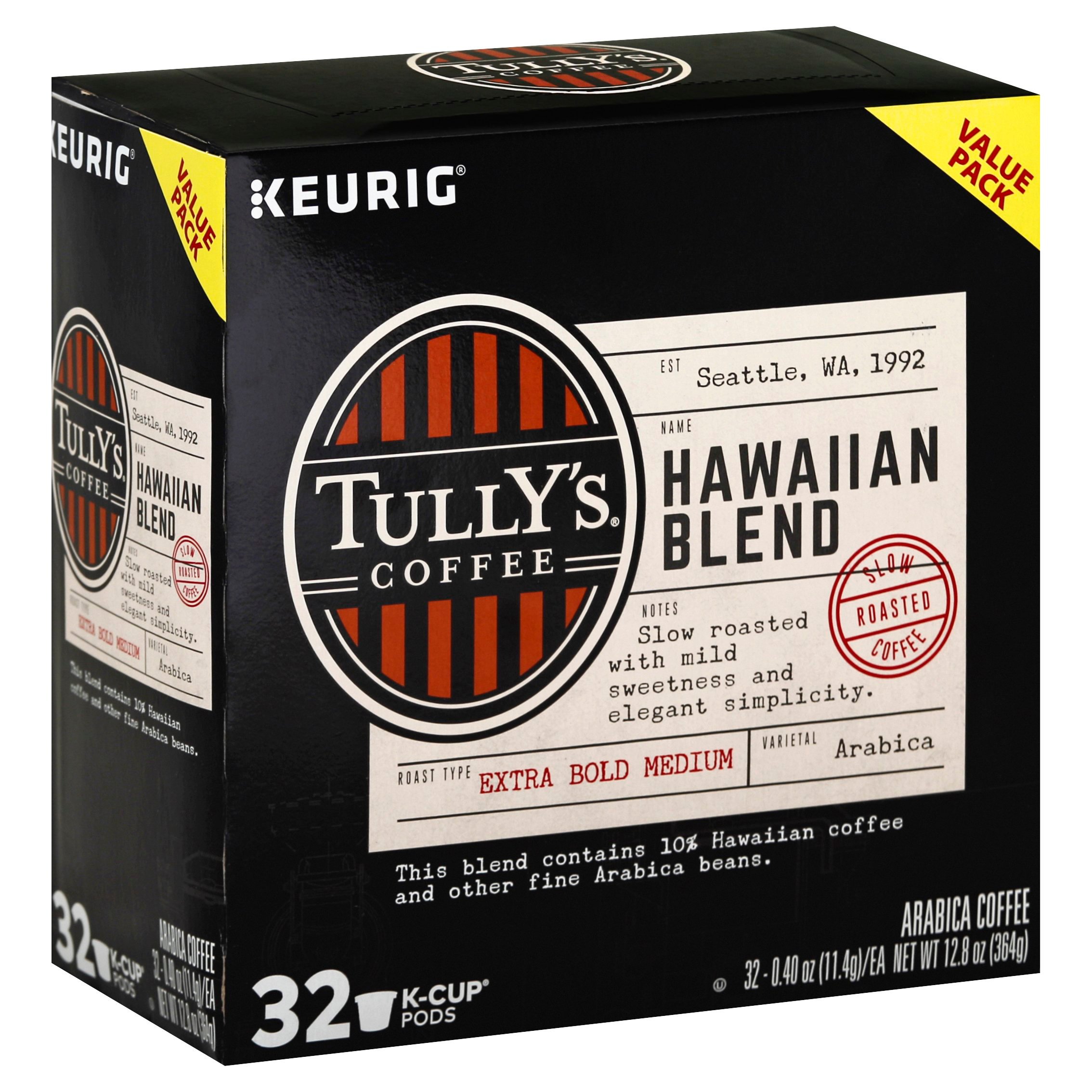 Tully's Coffee Hawaiian Blend Extra Bold Medium Roast Single Serve