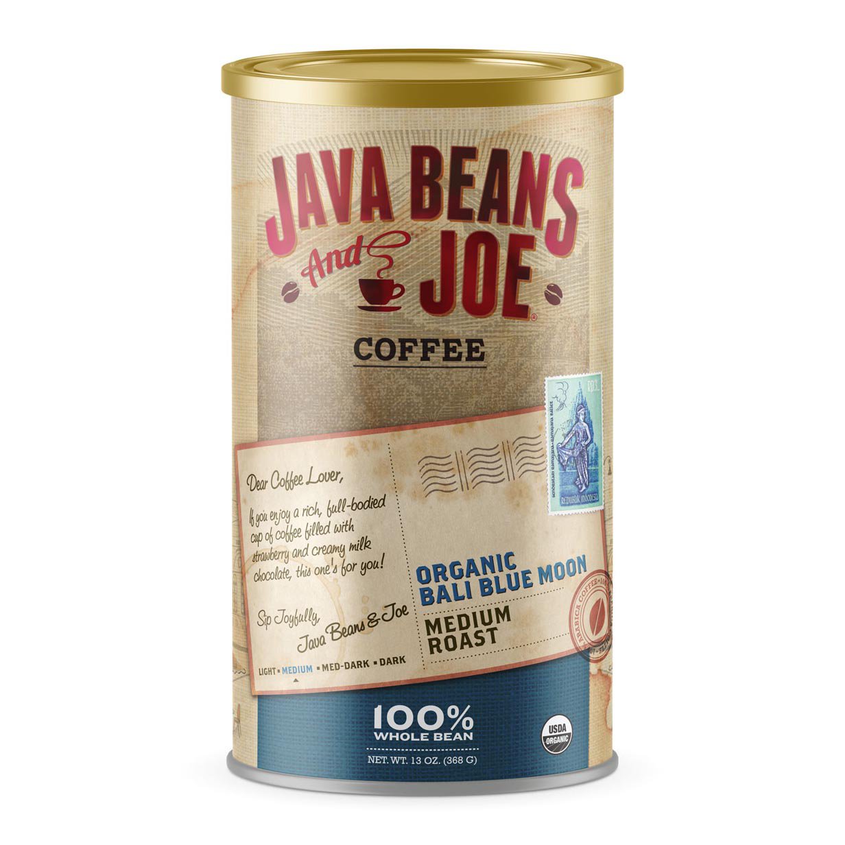 Java Beans & Joe Organic Bali Blue Moon Medium Roast Whole Bean Coffee