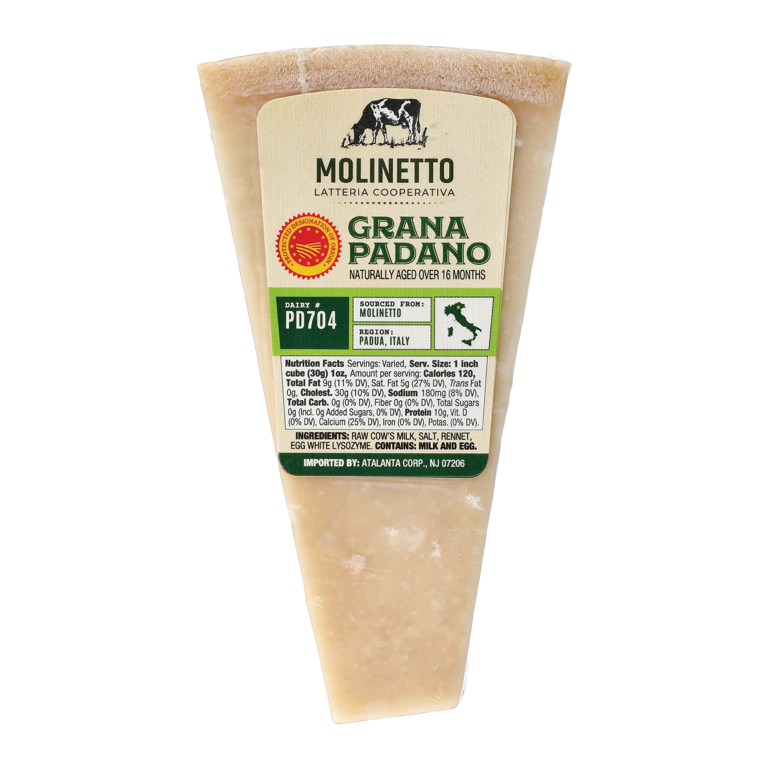 Molinetto Grana Padano Cheese Wedge, Avg. 0.4 lb