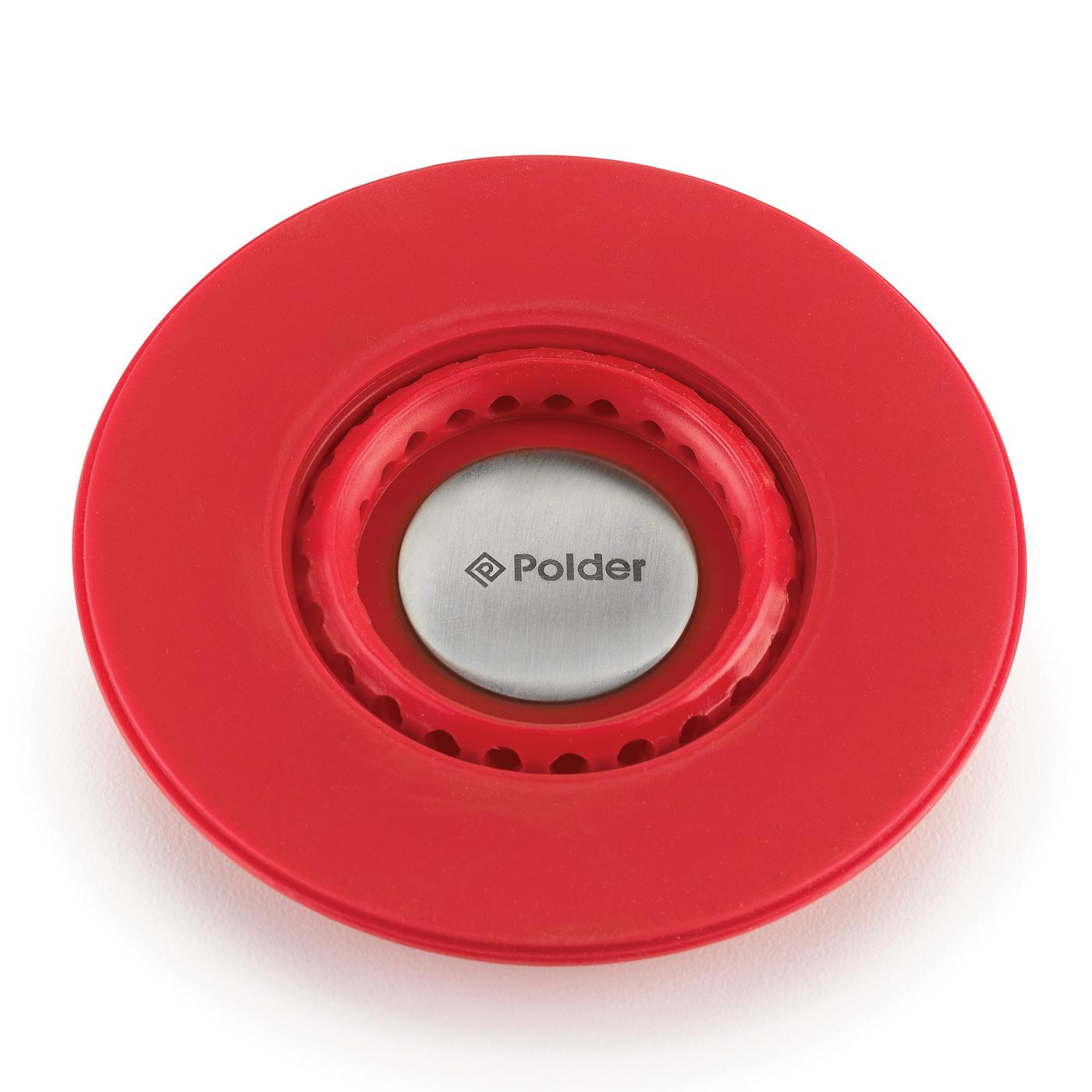 Polder Red Pop-Up Silicone Sink Strainer & Stopper; image 1 of 2