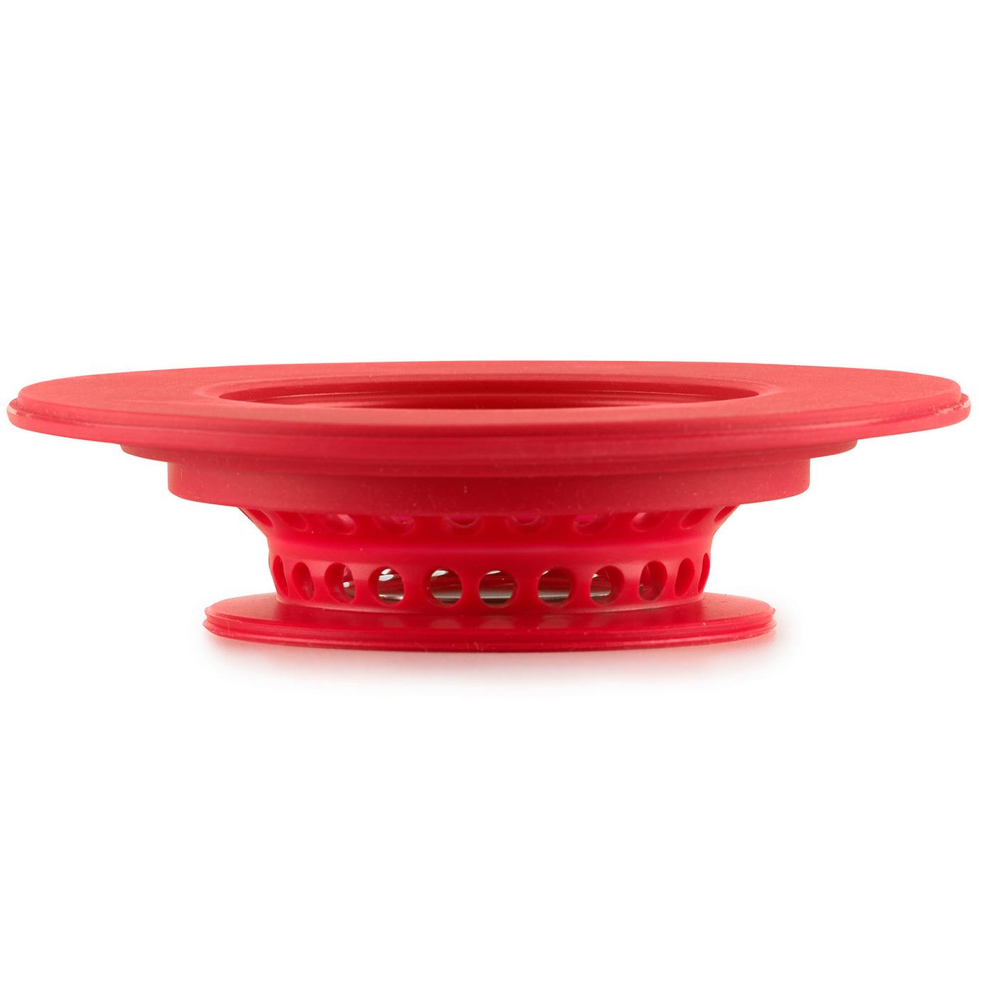 Polder Red Pop-Up Silicone Sink Strainer & Stopper; image 2 of 2