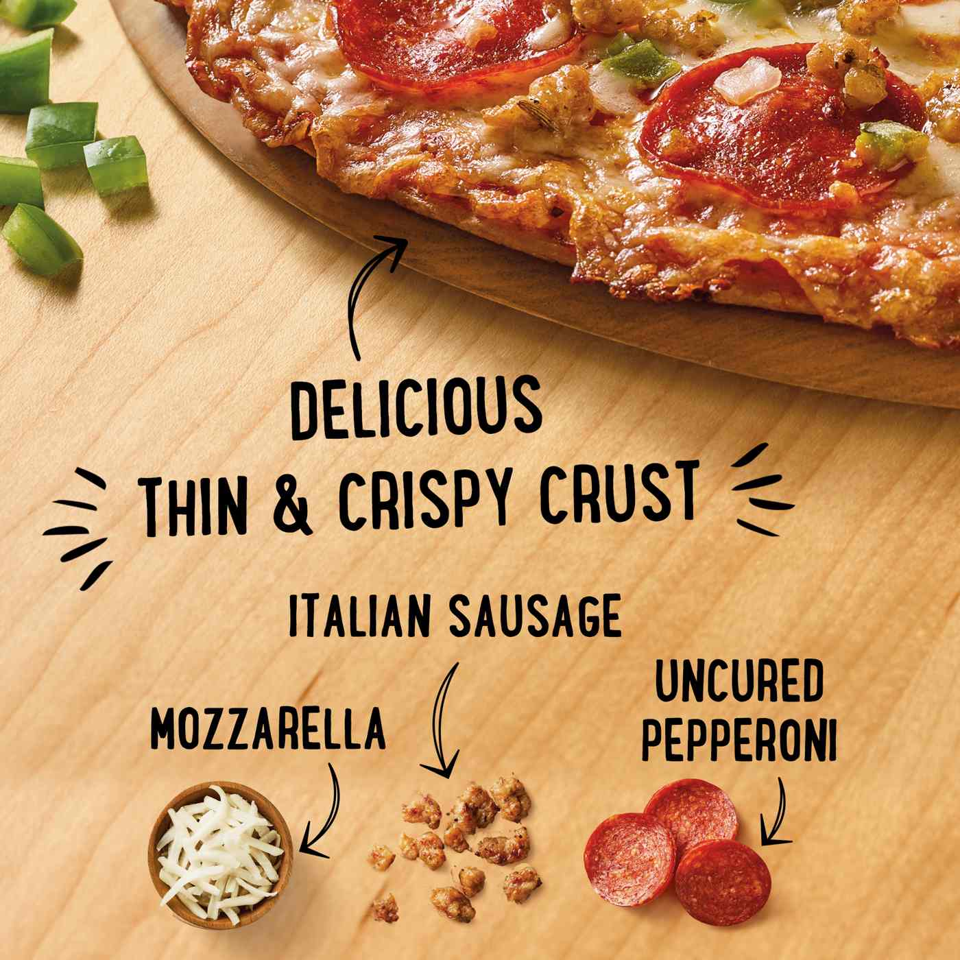 Udi's Gluten-Free Crispy Thin Crust Frozen Pizza - Supreme; image 6 of 7