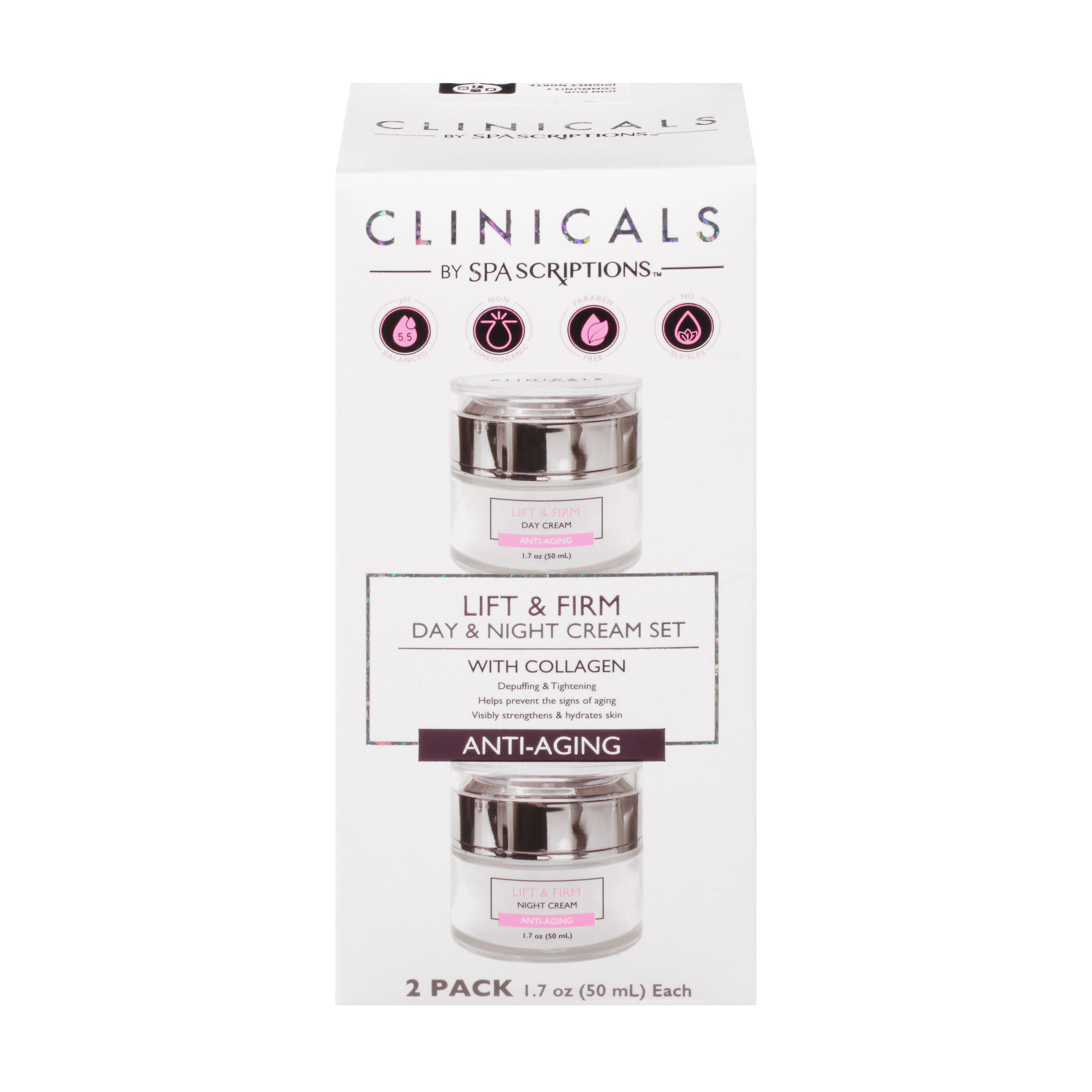 SpaScriptions Clinicals Lift & Firm Day & Night Cream Set, 2 pk