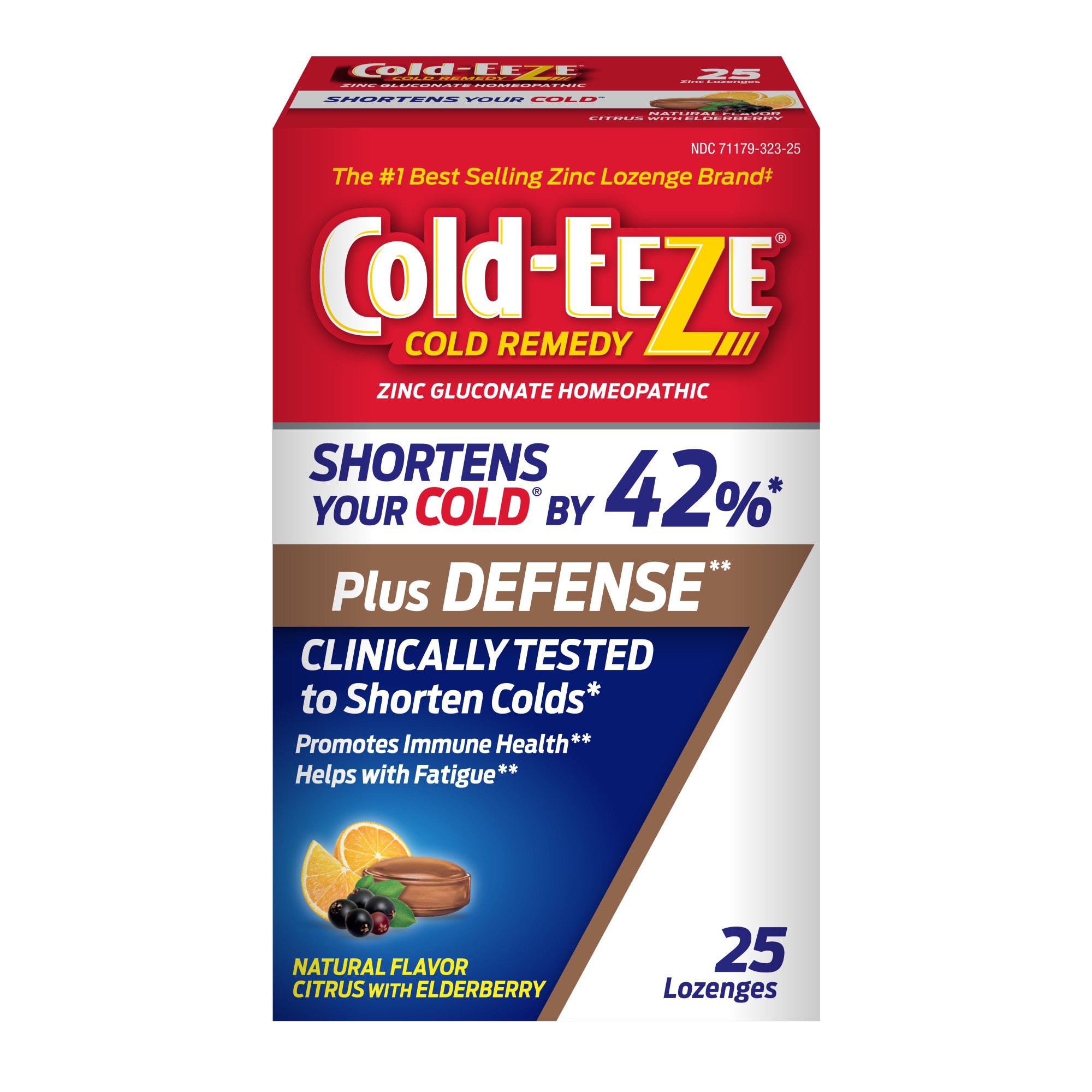 Cold-Eeze Cold Remedy Zinc Lozenges - Natural Citrus with Elderberry, 25 Count, 25 ct