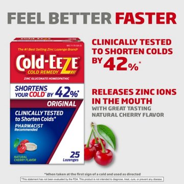 Cold-EEZE Cold Remedy Zinc Lozenges - Natural Cherry, 25 ct