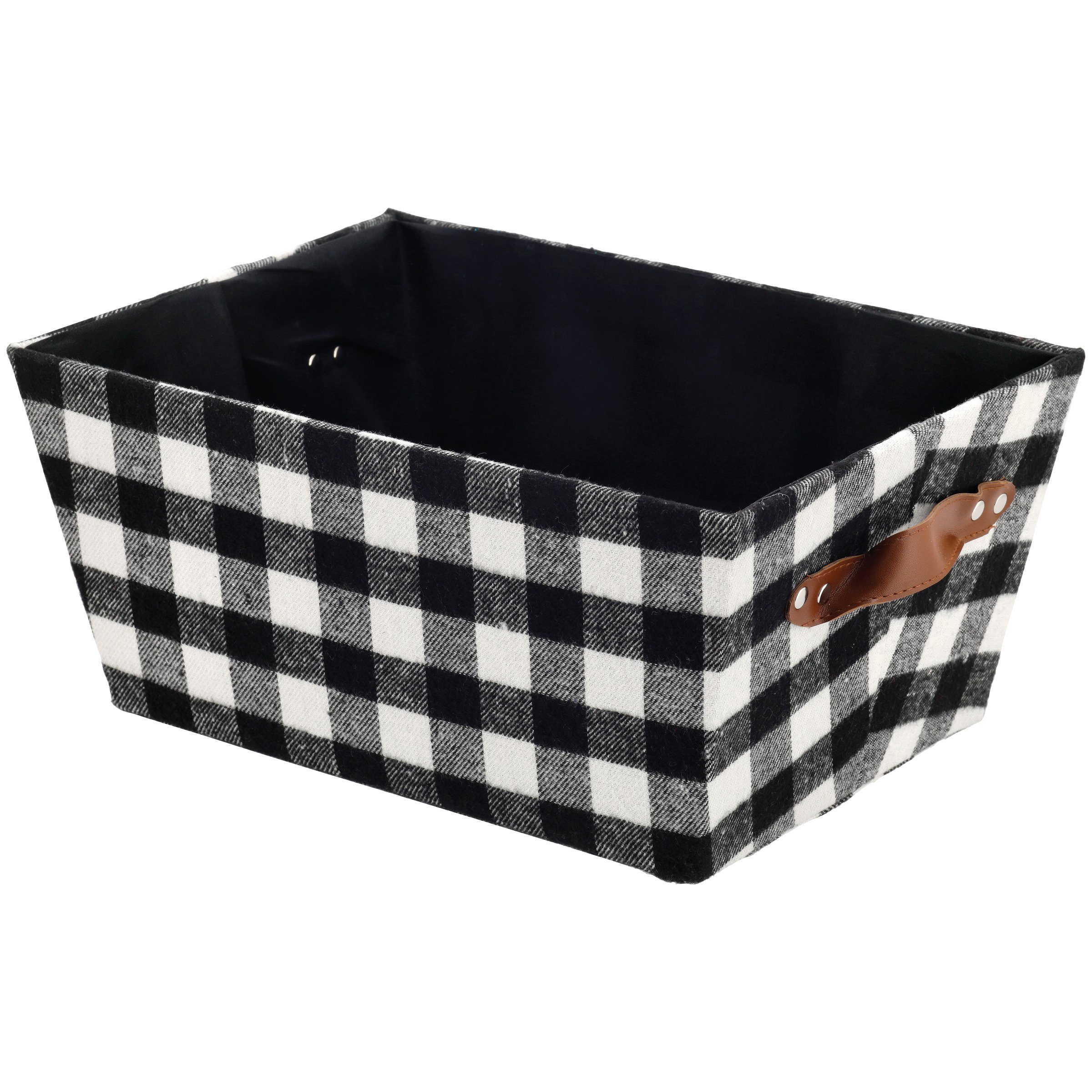Azzure Home Black & White Buffalo Plaid Fabric Rectangle Storage Bin Shop Storage Bins at HEB