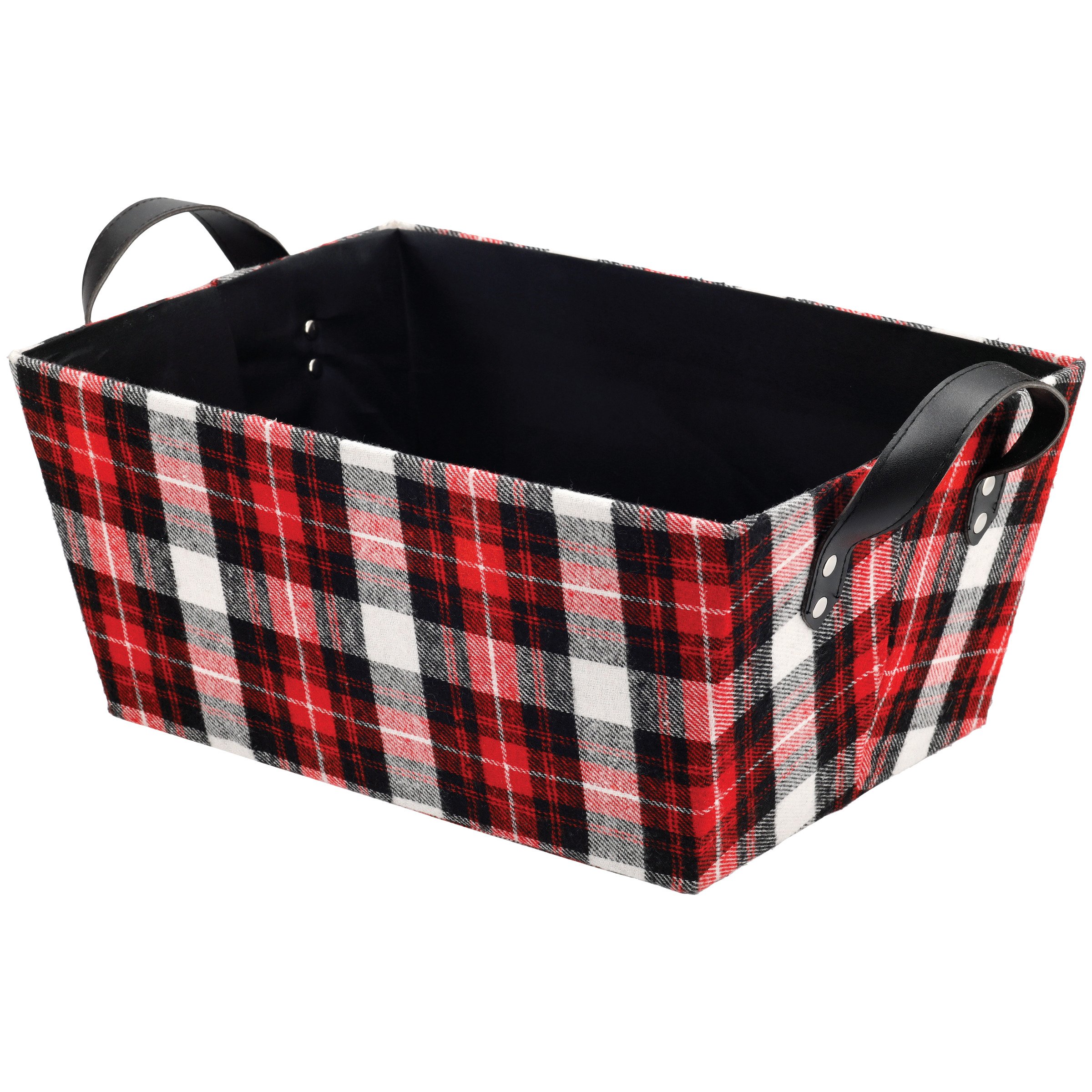 Azzure Home Red Plaid Fabric Rectangle Storage Bin Shop Storage