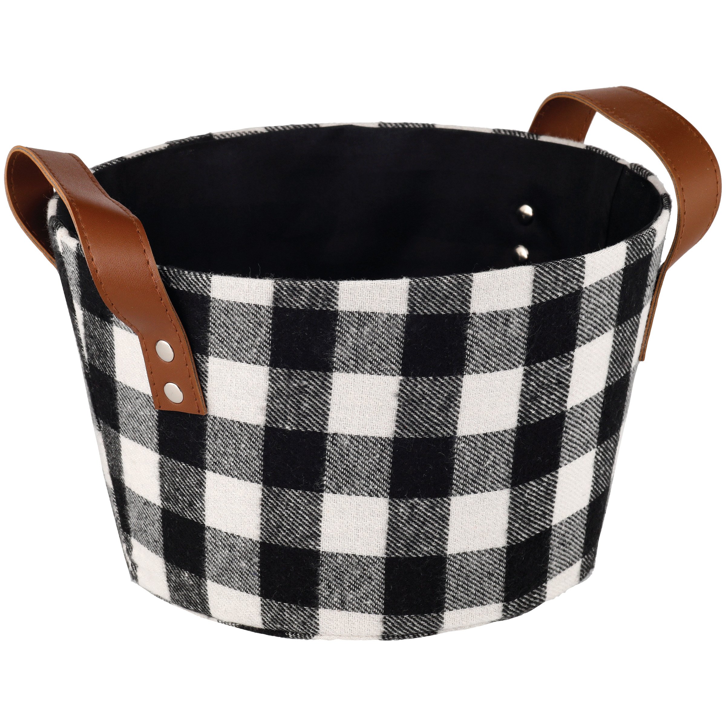 Azzure Home Black & White Buffalo Plaid Fabric Storage Basket Shop