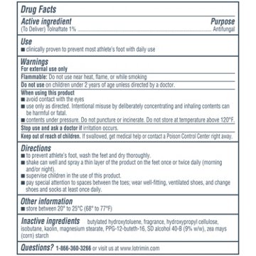 Lotrimin Daily Prevention Deodorant Powder Spray, 5.6 oz