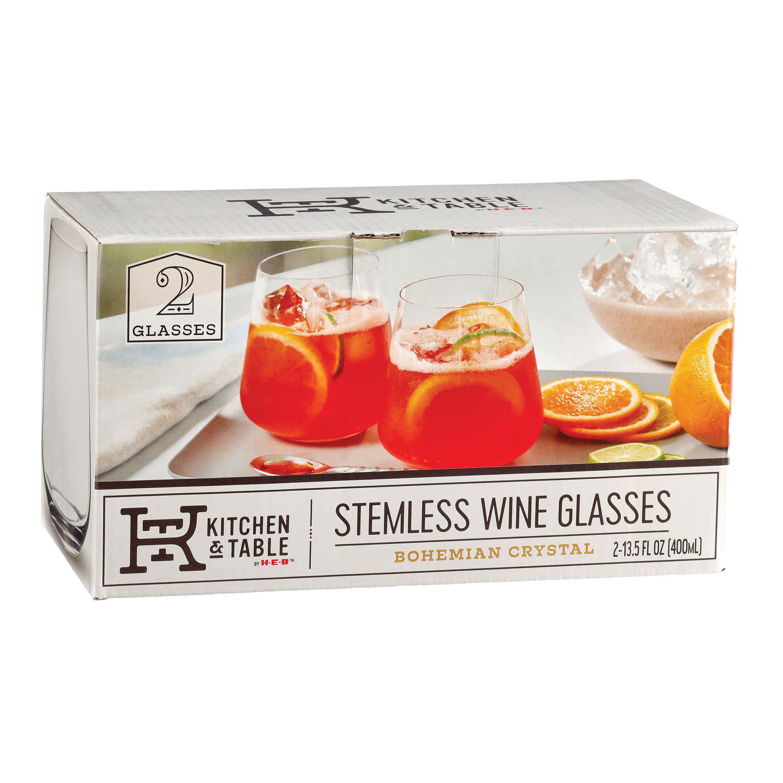 Kitchen & Table by H-E-B Bohemian Crystal Stemless Wine Glasses - Shop  Glasses & Mugs at H-E-B